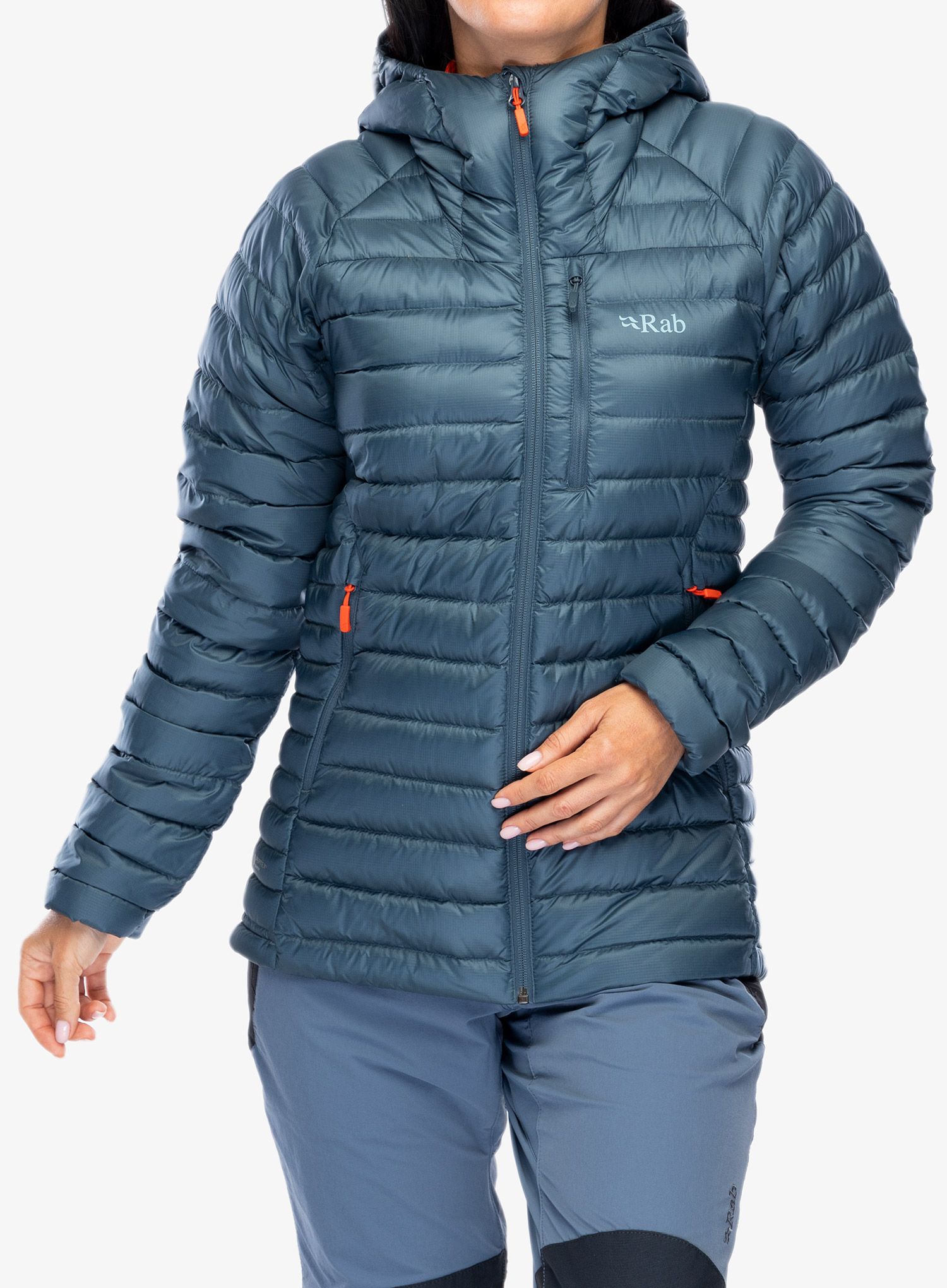 Ženska puhovka Rab Microlight Alpine Long Jacket - orion blue