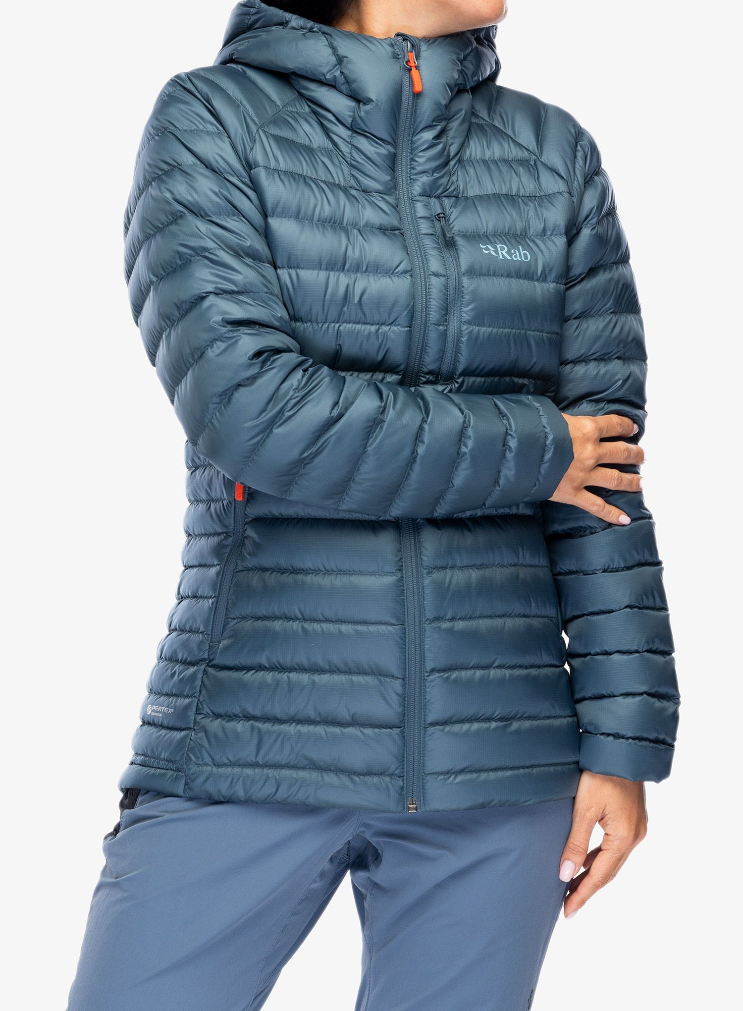 Ženska puhovka Rab Microlight Alpine Long Jacket - orion blue