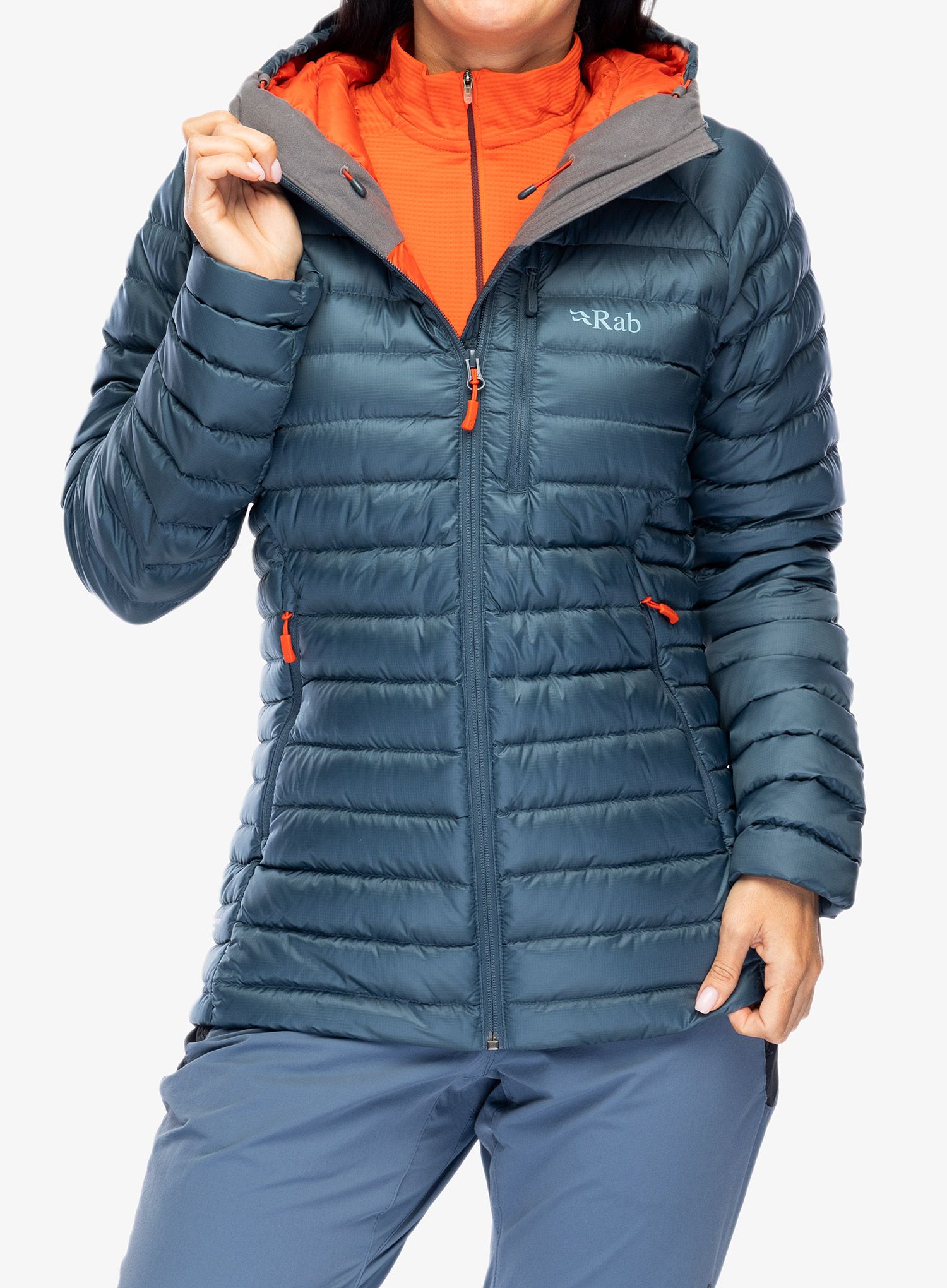 Ženska puhovka Rab Microlight Alpine Long Jacket - orion blue