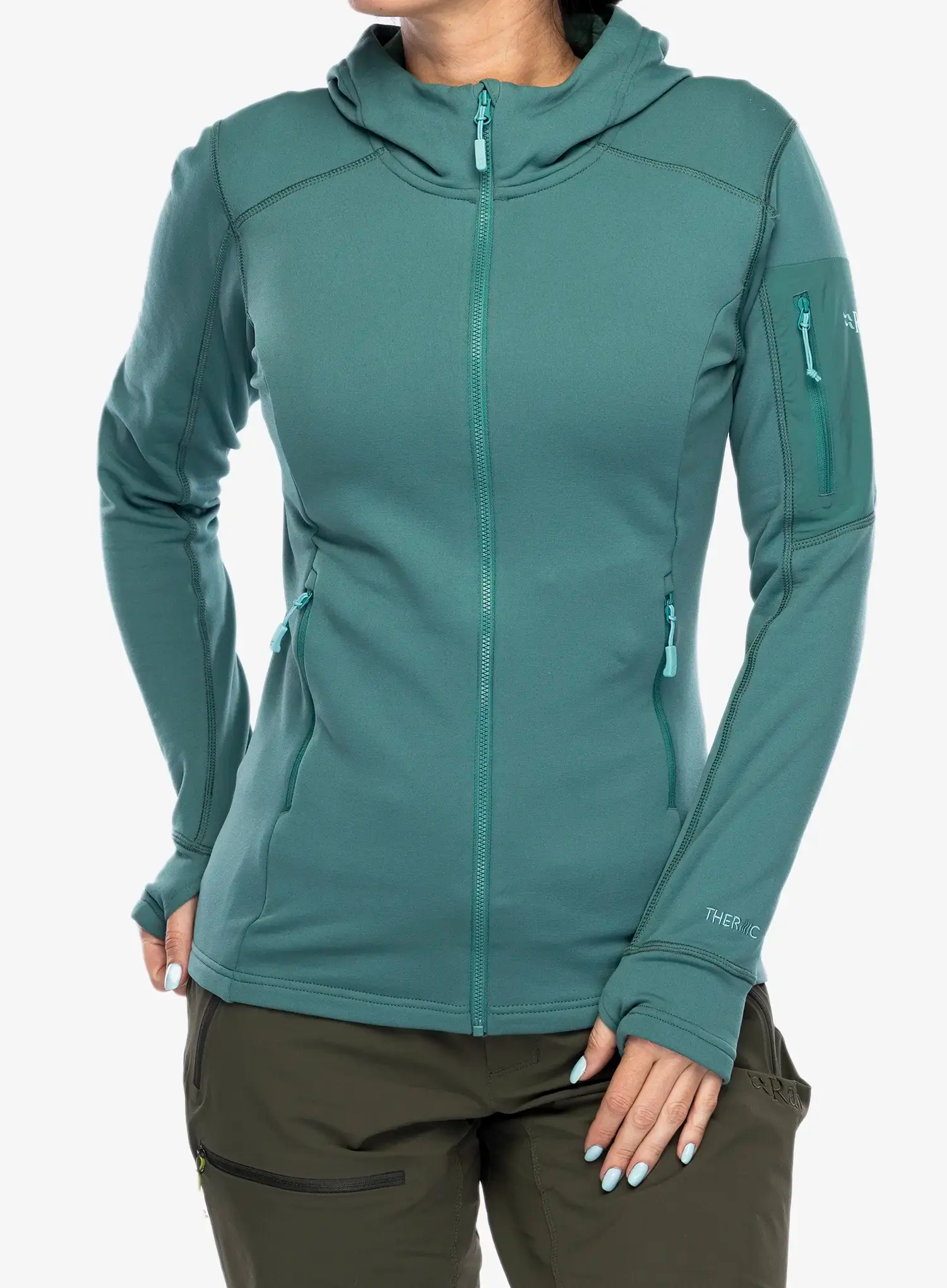 Ženski flis Rab Modulus Hoody - eucalyptus
