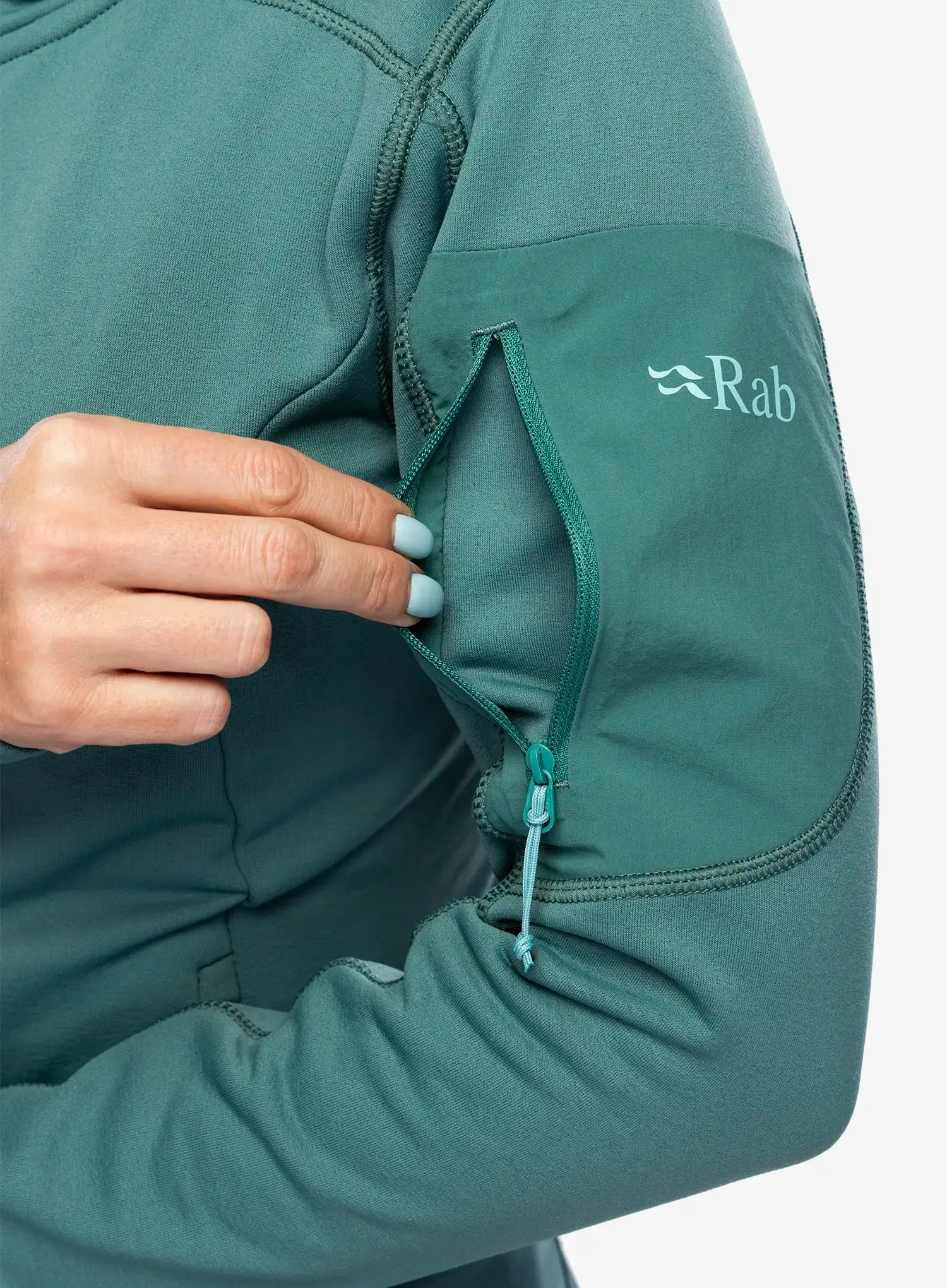 Ženski flis Rab Modulus Hoody - eucalyptus