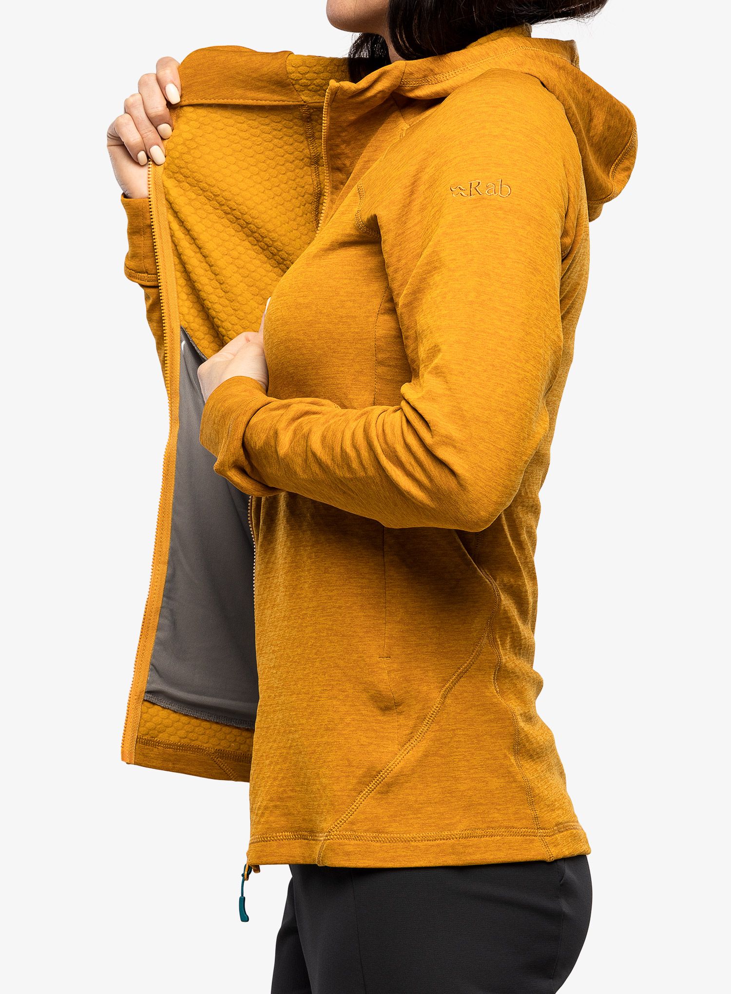 Ženska jopa s kapuco Rab Nexus Hoody - dark butternut
