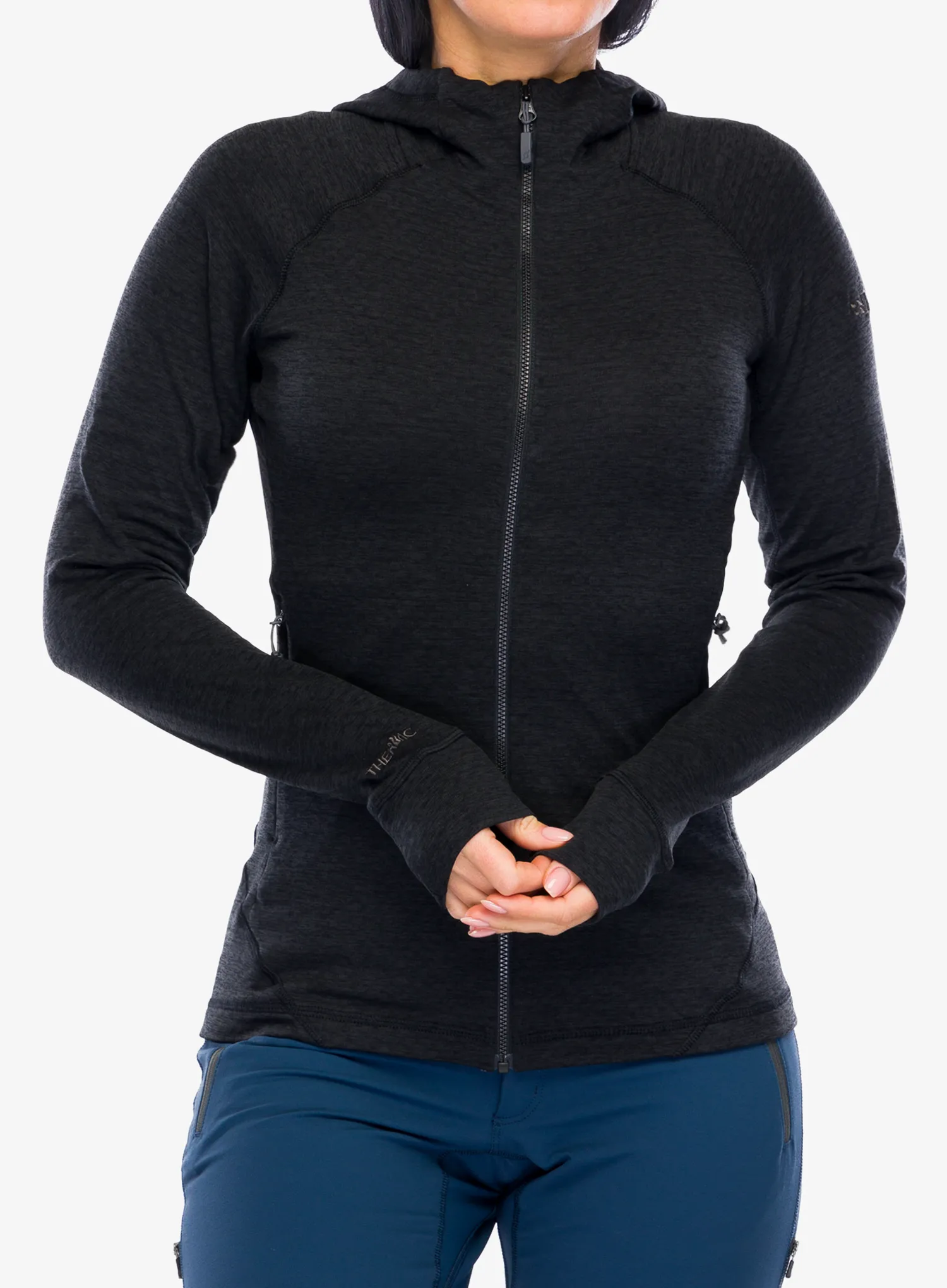 Ženska jopa s kapuco Rab Nexus Hoody - black