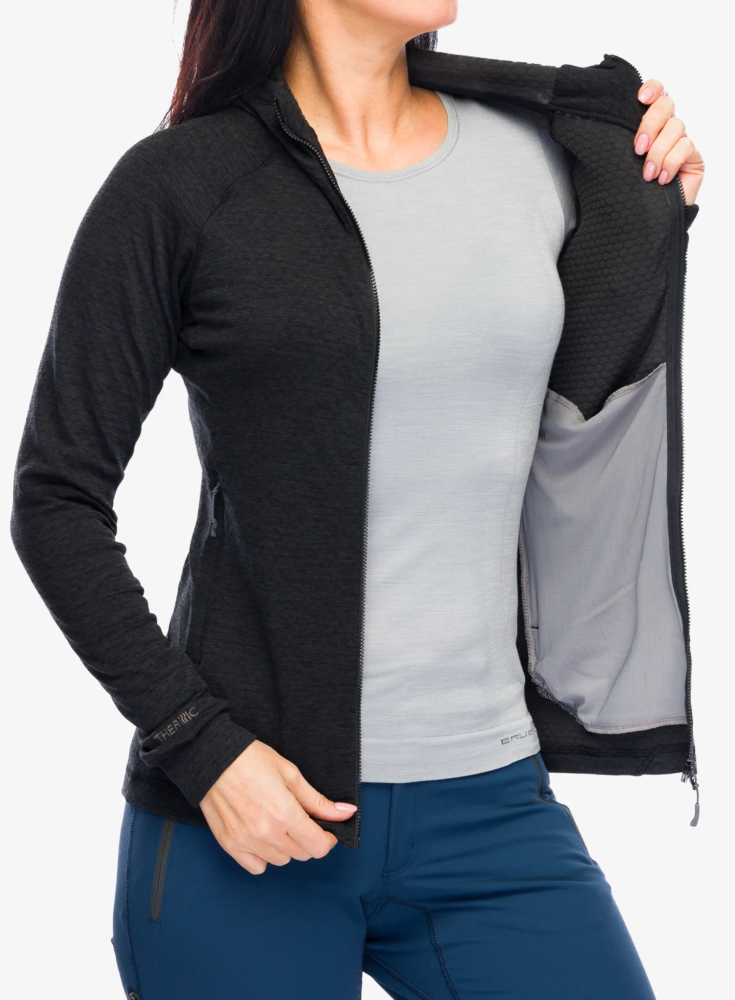 Ženska jopa s kapuco Rab Nexus Hoody - black