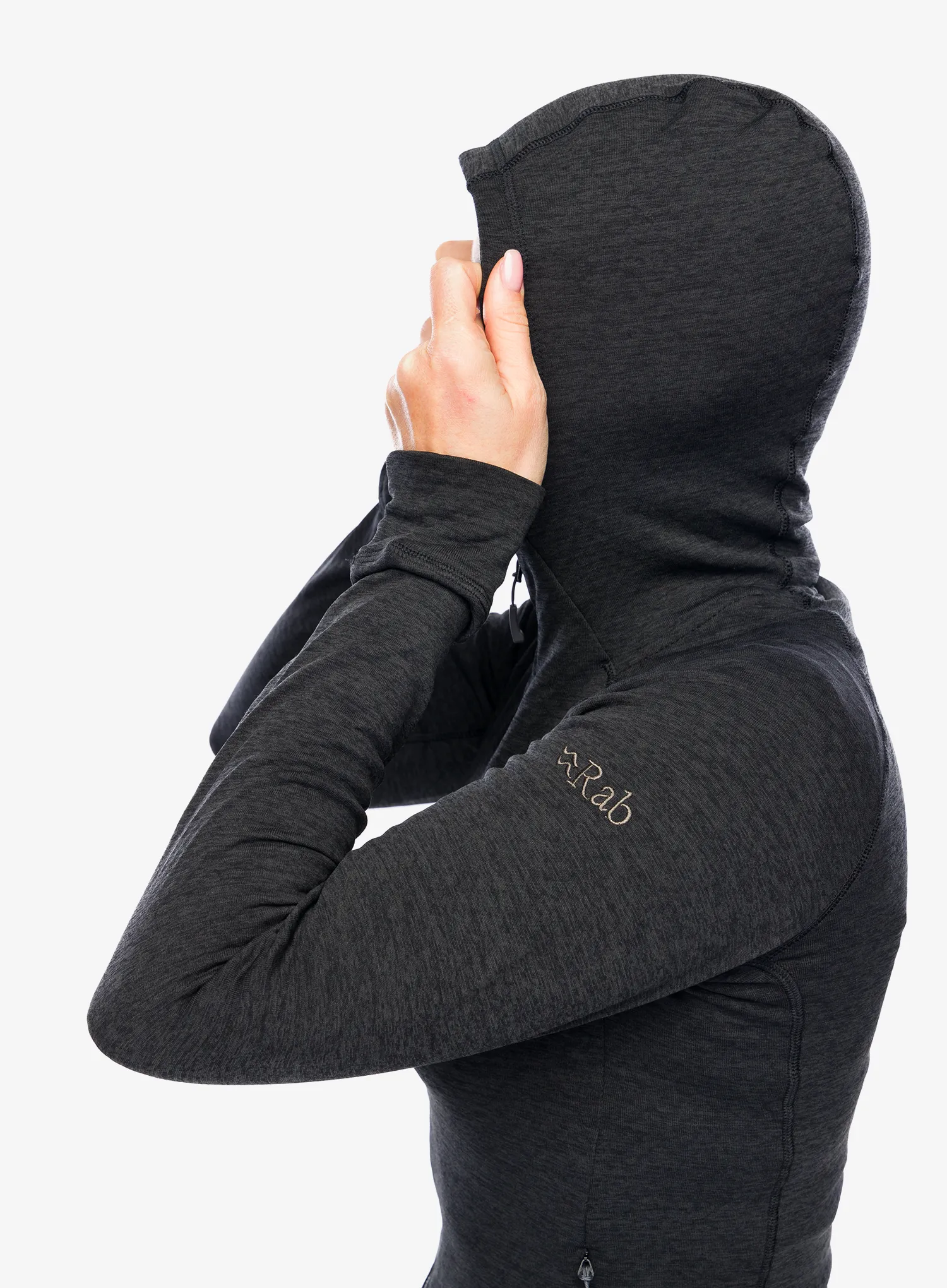 Ženska jopa s kapuco Rab Nexus Hoody - black