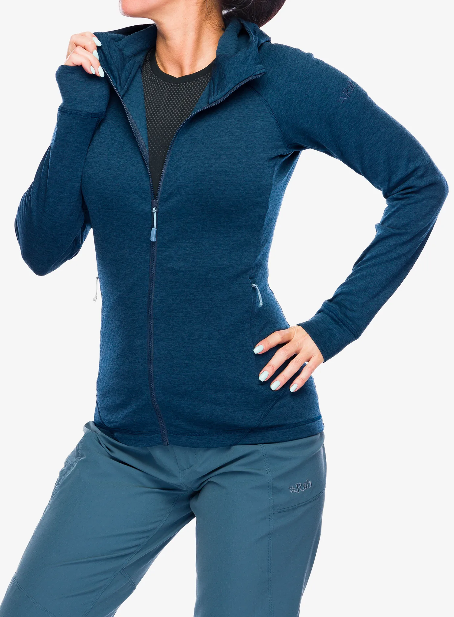 Ženska jopa s kapuco Rab Nexus Hoody - deep ink