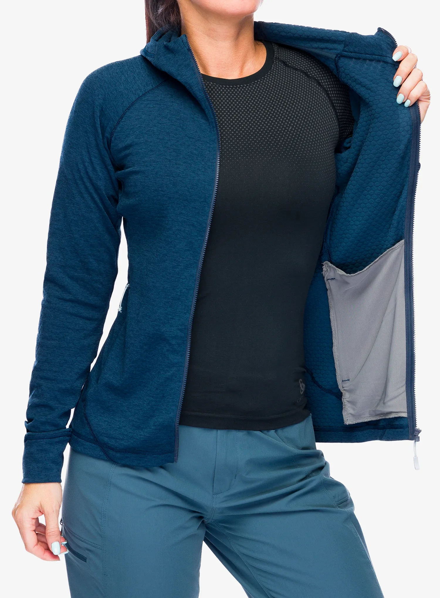 Ženska jopa s kapuco Rab Nexus Hoody - deep ink