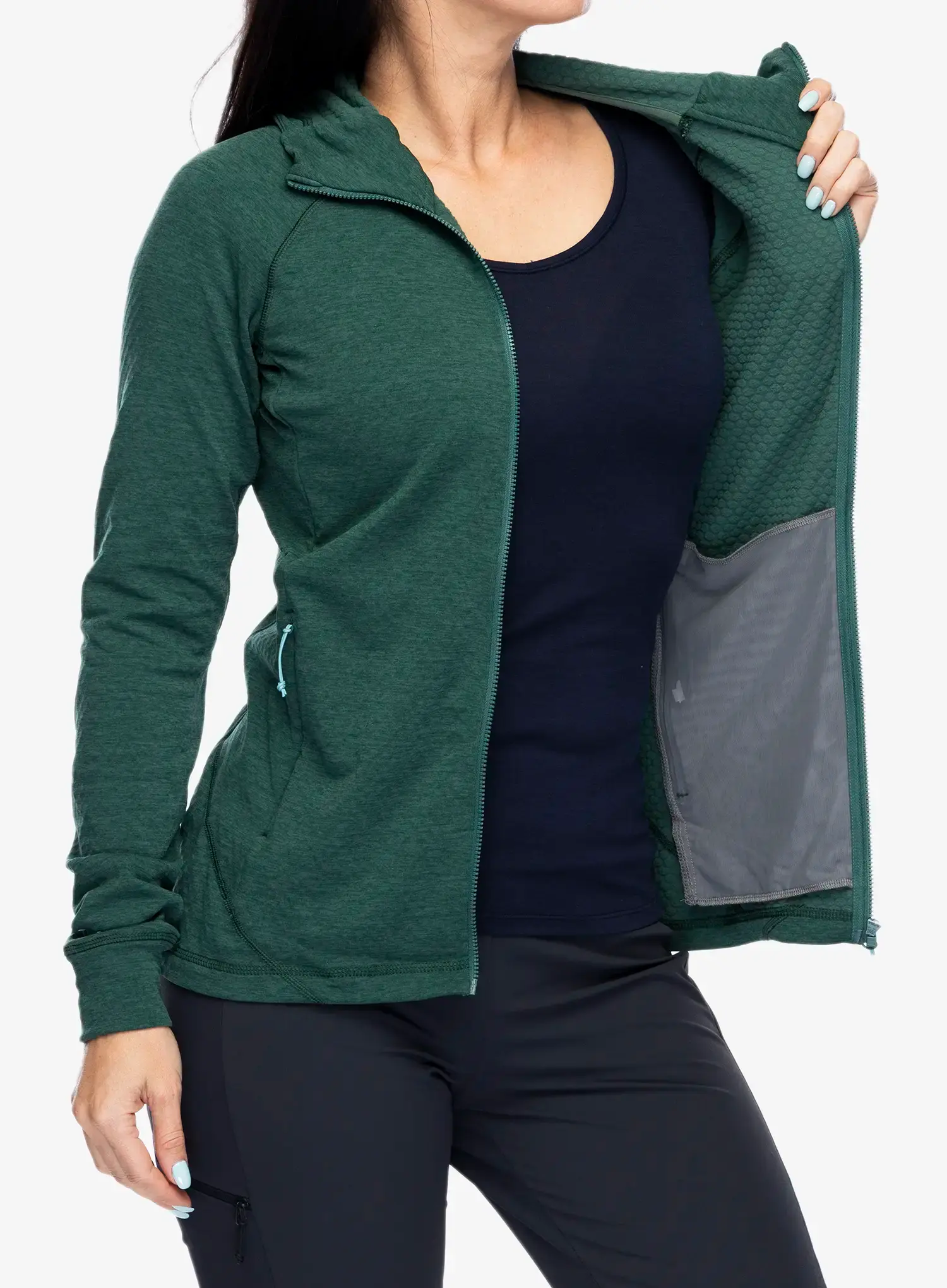 Ženska jopa s kapuco Rab Nexus Hoody - green slate