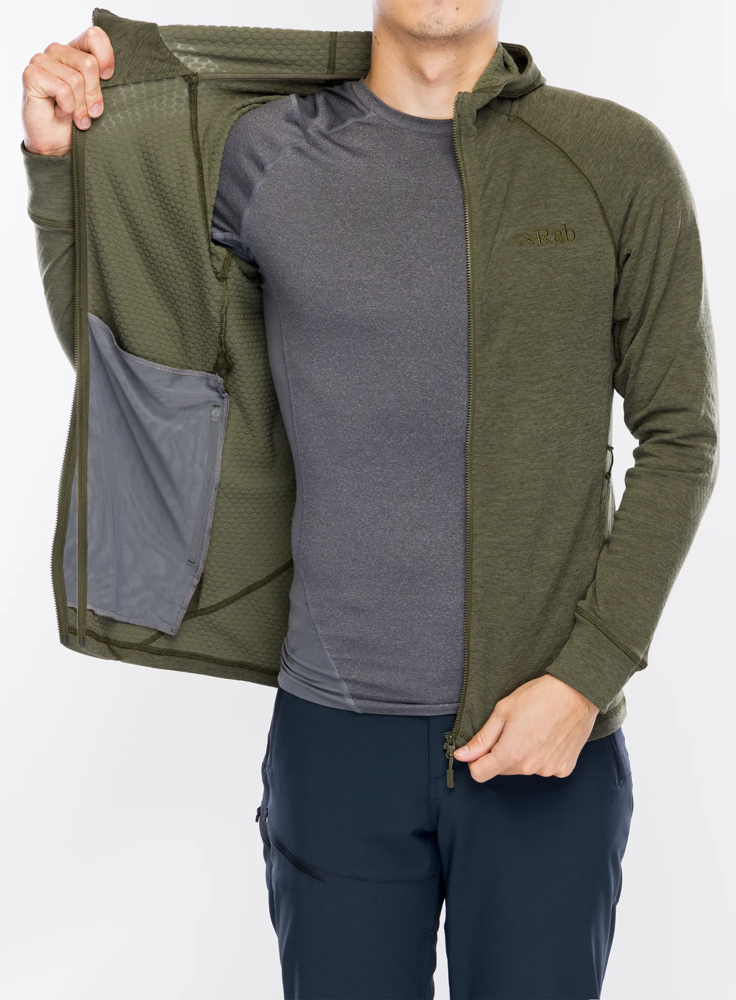 Jopica s kapuco Rab Nexus Hoody - olive/olive