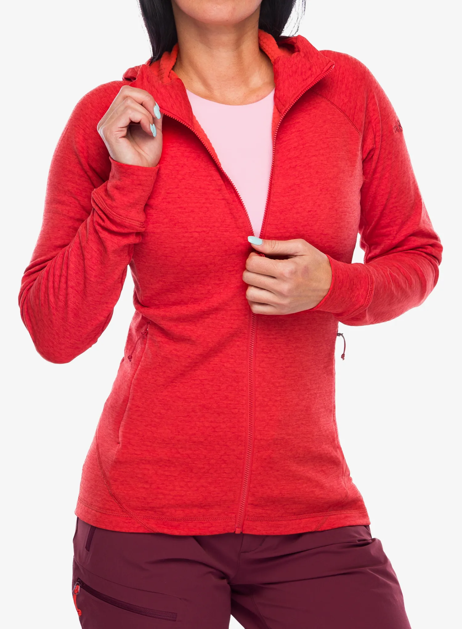 Ženska jopa s kapuco Rab Nexus Hoody - red grapefruit
