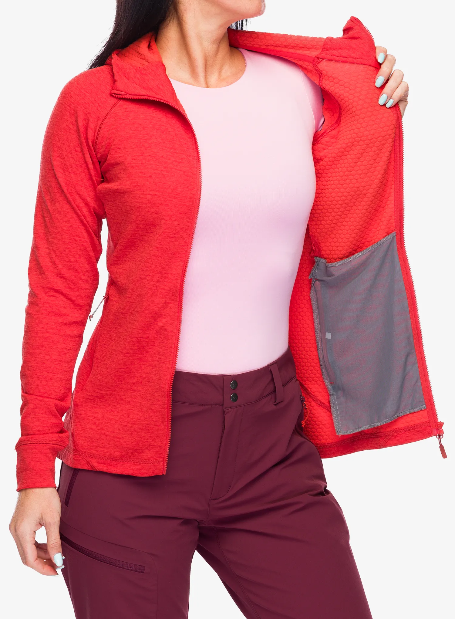 Ženska jopa s kapuco Rab Nexus Hoody - red grapefruit