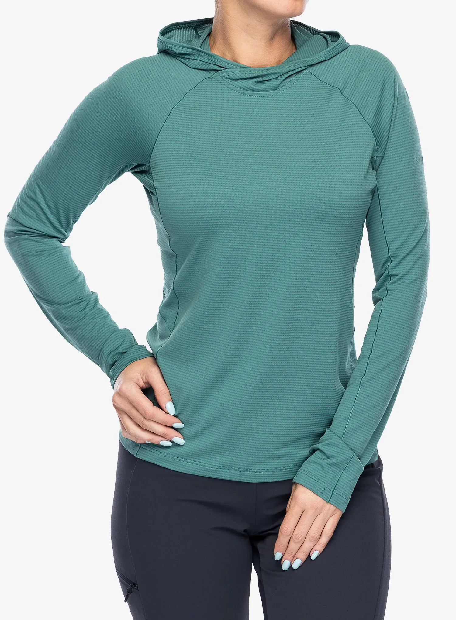 Ženska termo flis jopa Rab Sonic Hoody - eucalyptus