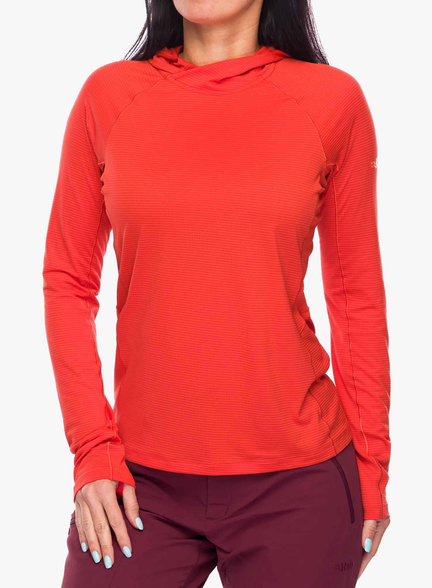 Ženska termo flis jopa Rab Sonic Hoody - red grapefruit