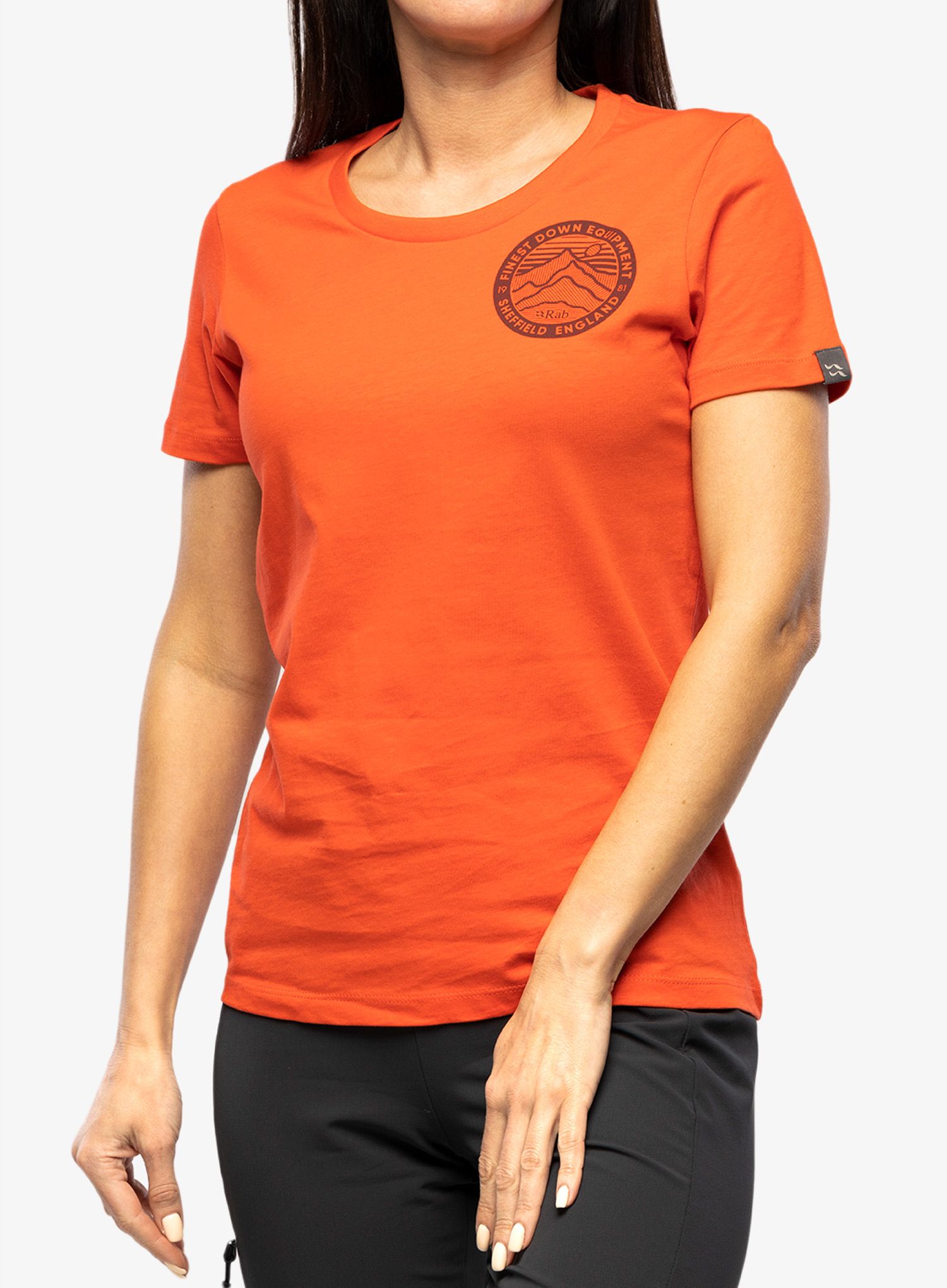 Ženska bombažna majica Rab Stance 3 Peaks Tee - red grapefruit