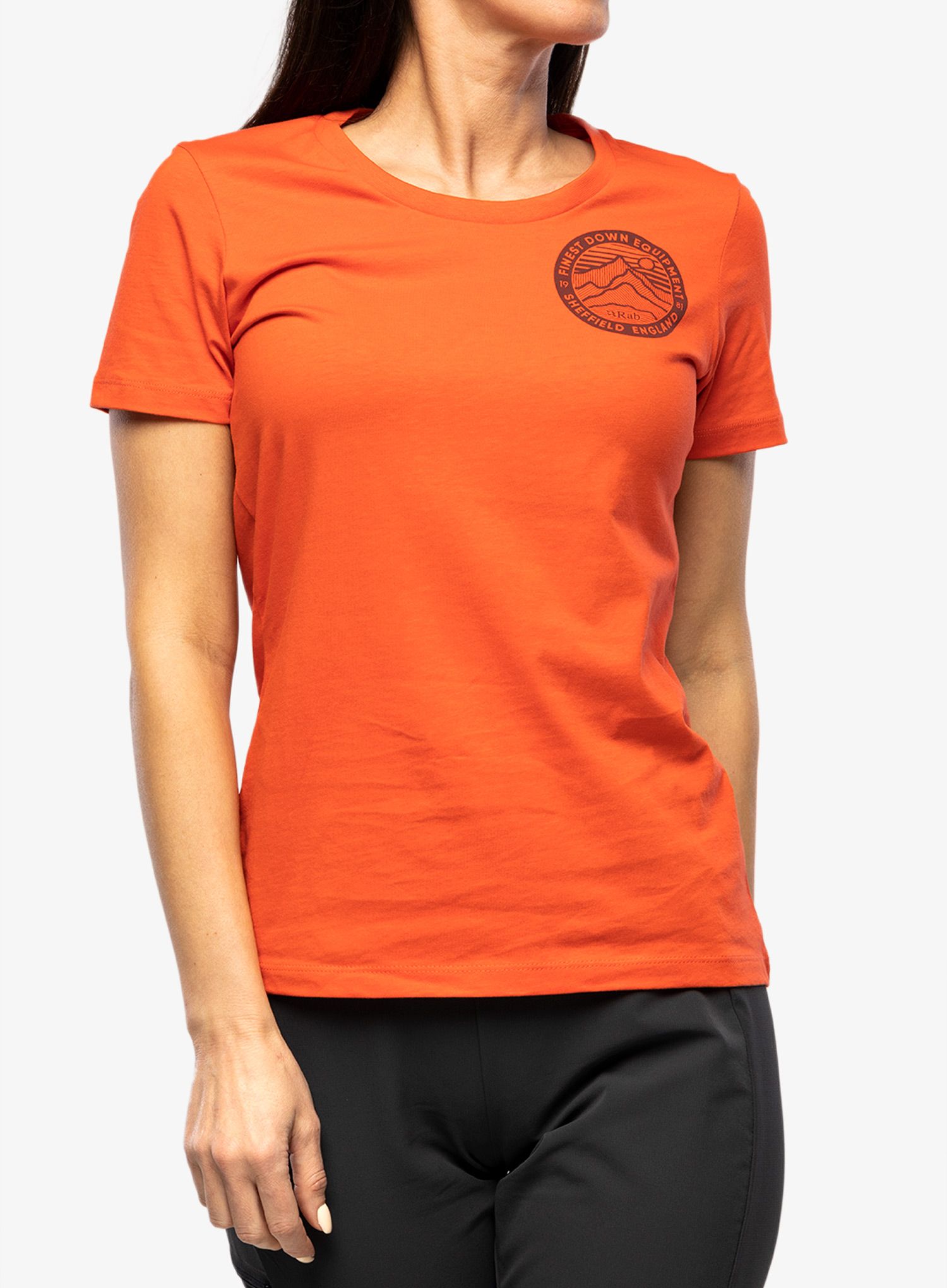 Ženska bombažna majica Rab Stance 3 Peaks Tee - red grapefruit