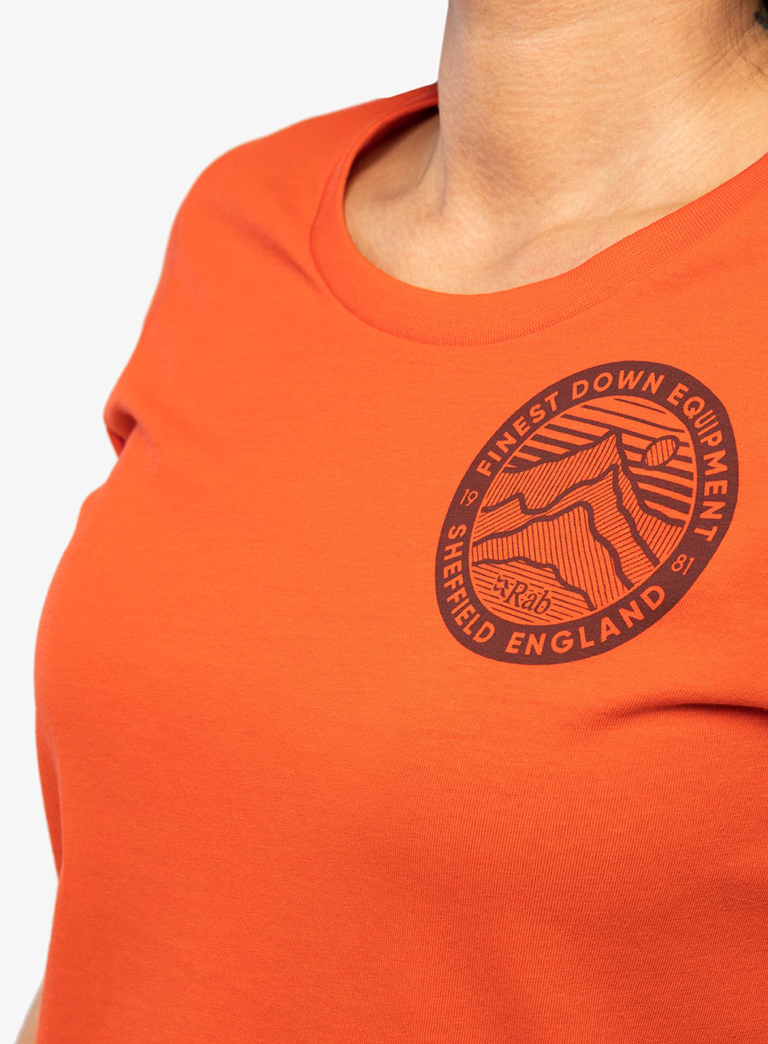 Ženska bombažna majica Rab Stance 3 Peaks Tee - red grapefruit