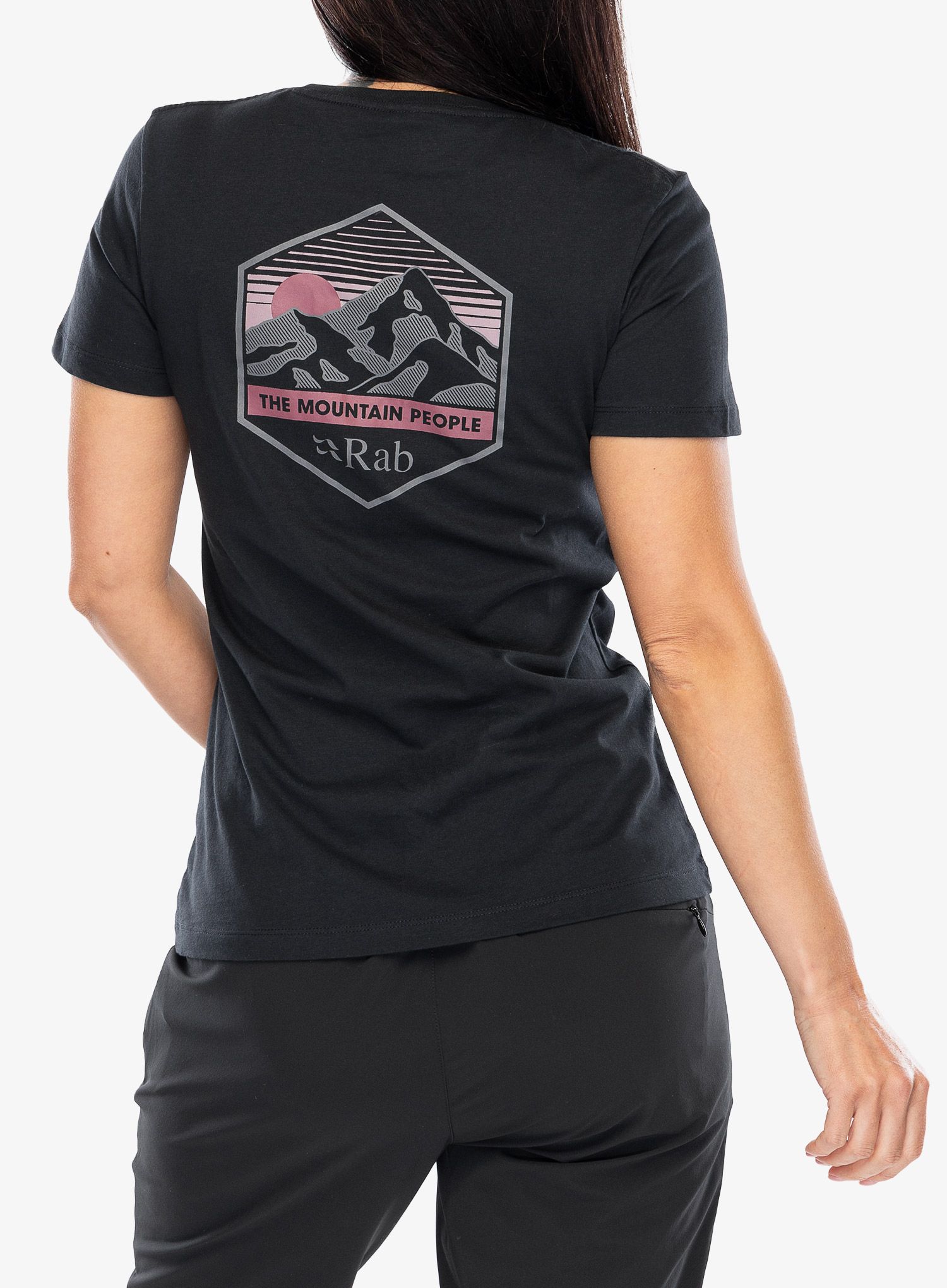 Ženska bombažna majica Rab Stance Mountain Peak Tee - beluga