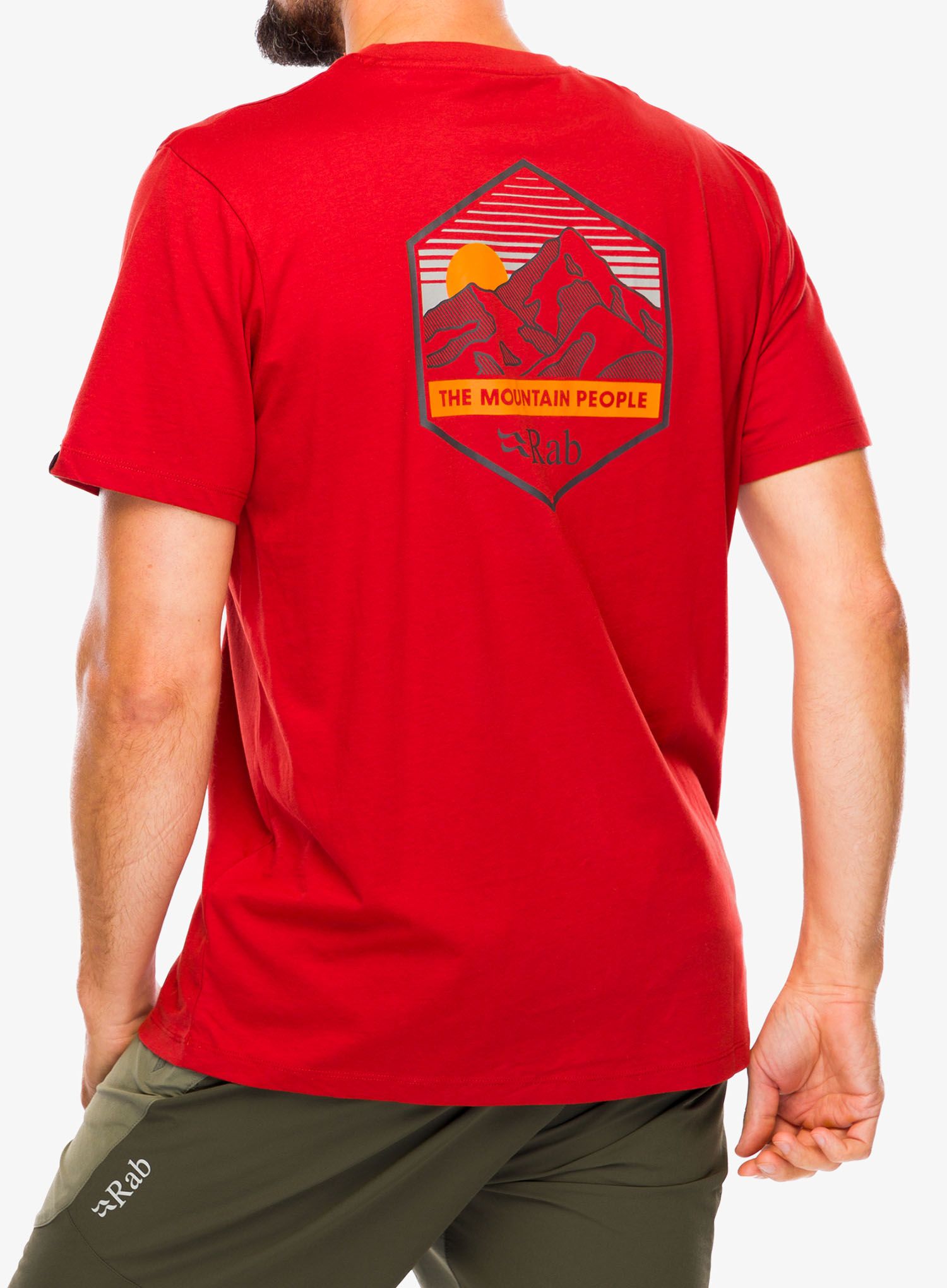 Majica s potiskom Rab Stance Mountain Peak Tee - red clay