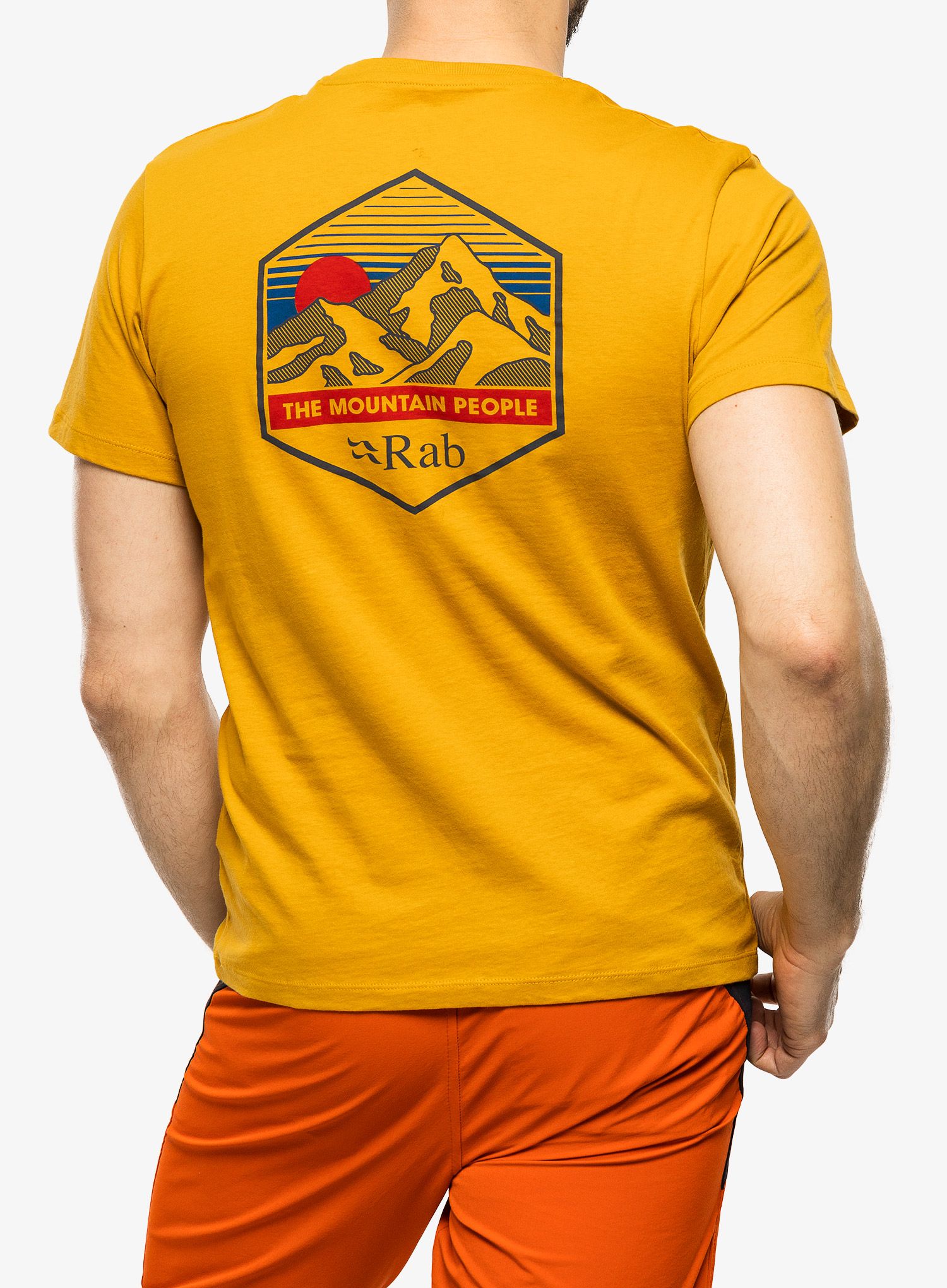Majica s potiskom Rab Stance Mountain Peak Tee  - sahara