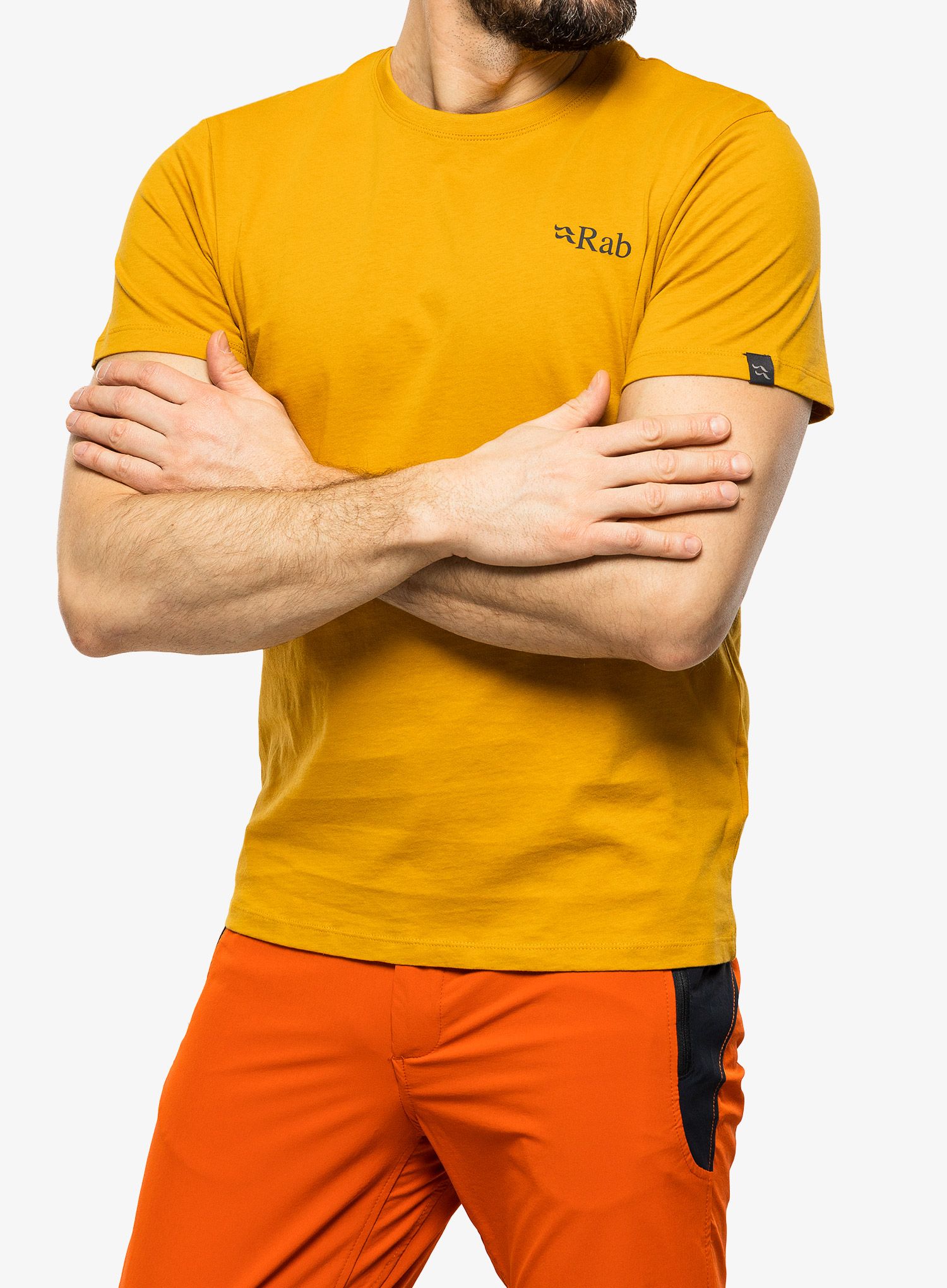 Majica s potiskom Rab Stance Mountain Peak Tee  - sahara
