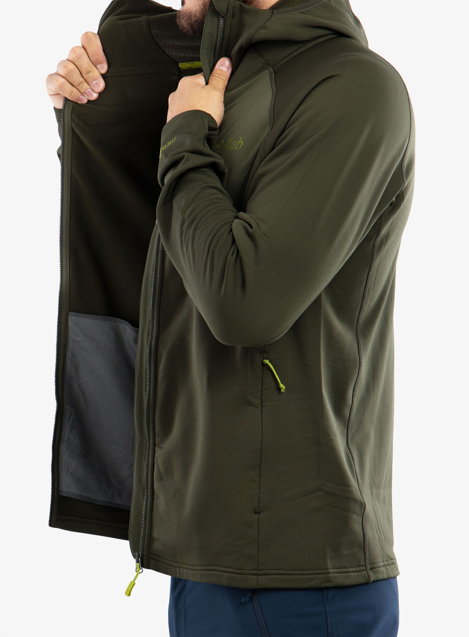 Plezalna jopa Rab Superflux Hoody - army