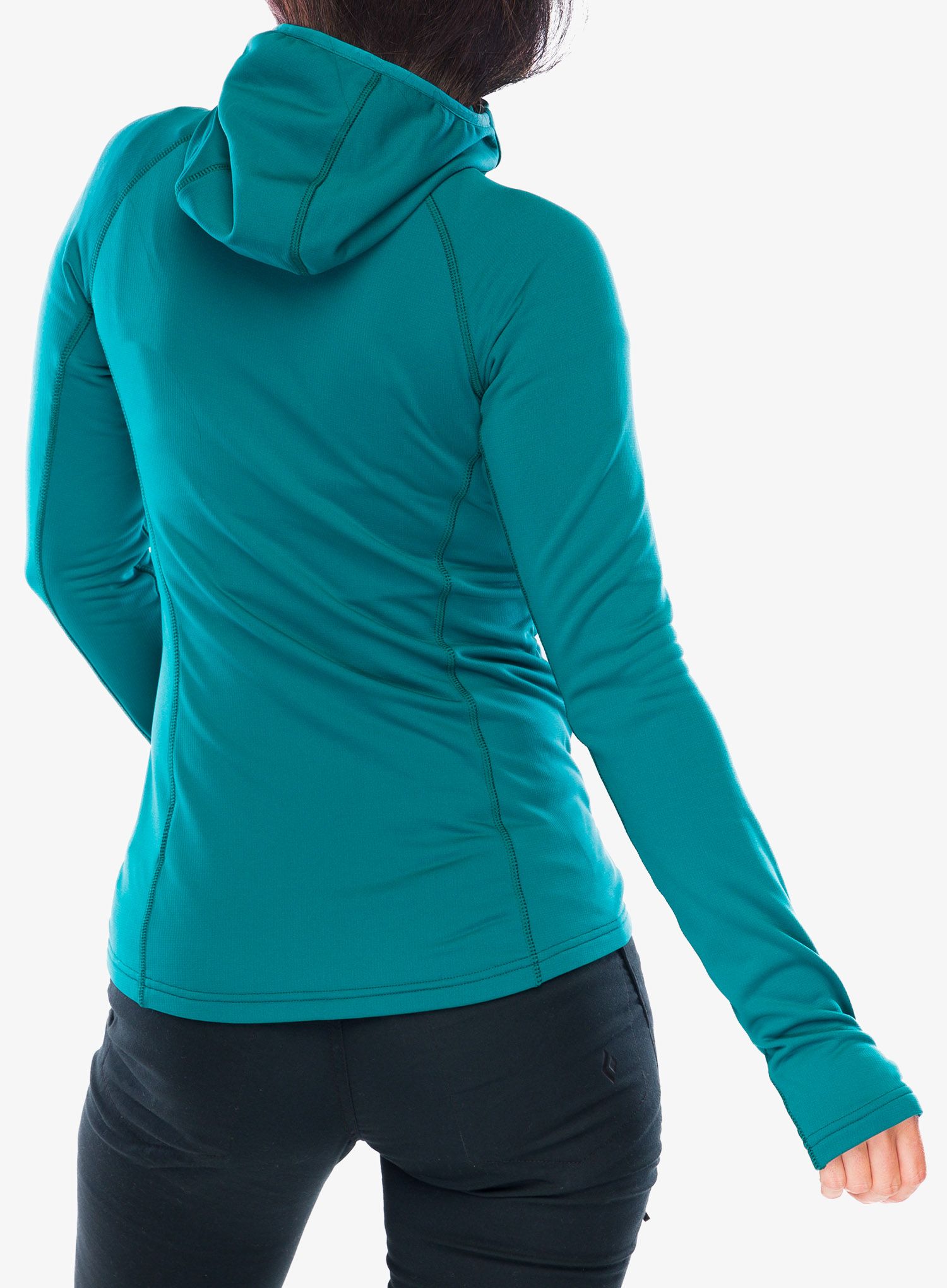 Ženska jopa s kapuco Rab Superflux Hoody - atlantis/pine