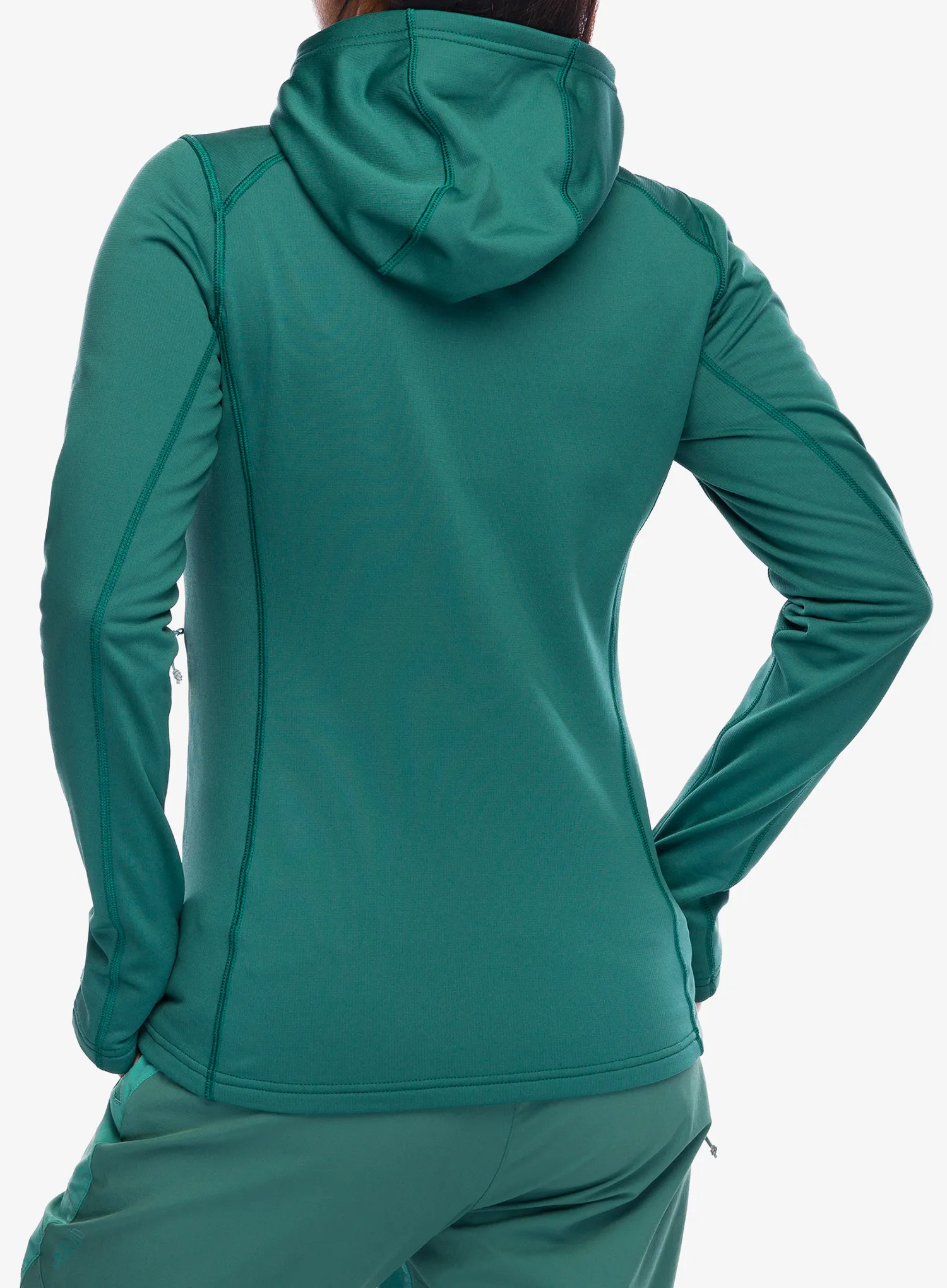 Ženska jopa s kapuco Rab Superflux Hoody - green slate