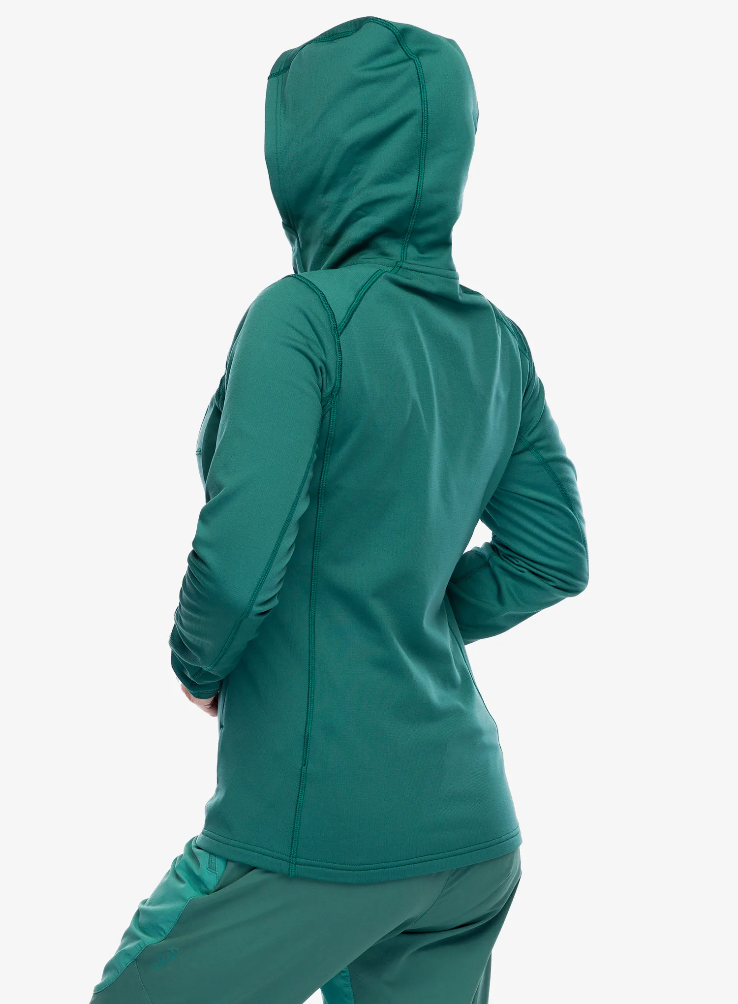 Ženska jopa s kapuco Rab Superflux Hoody - green slate