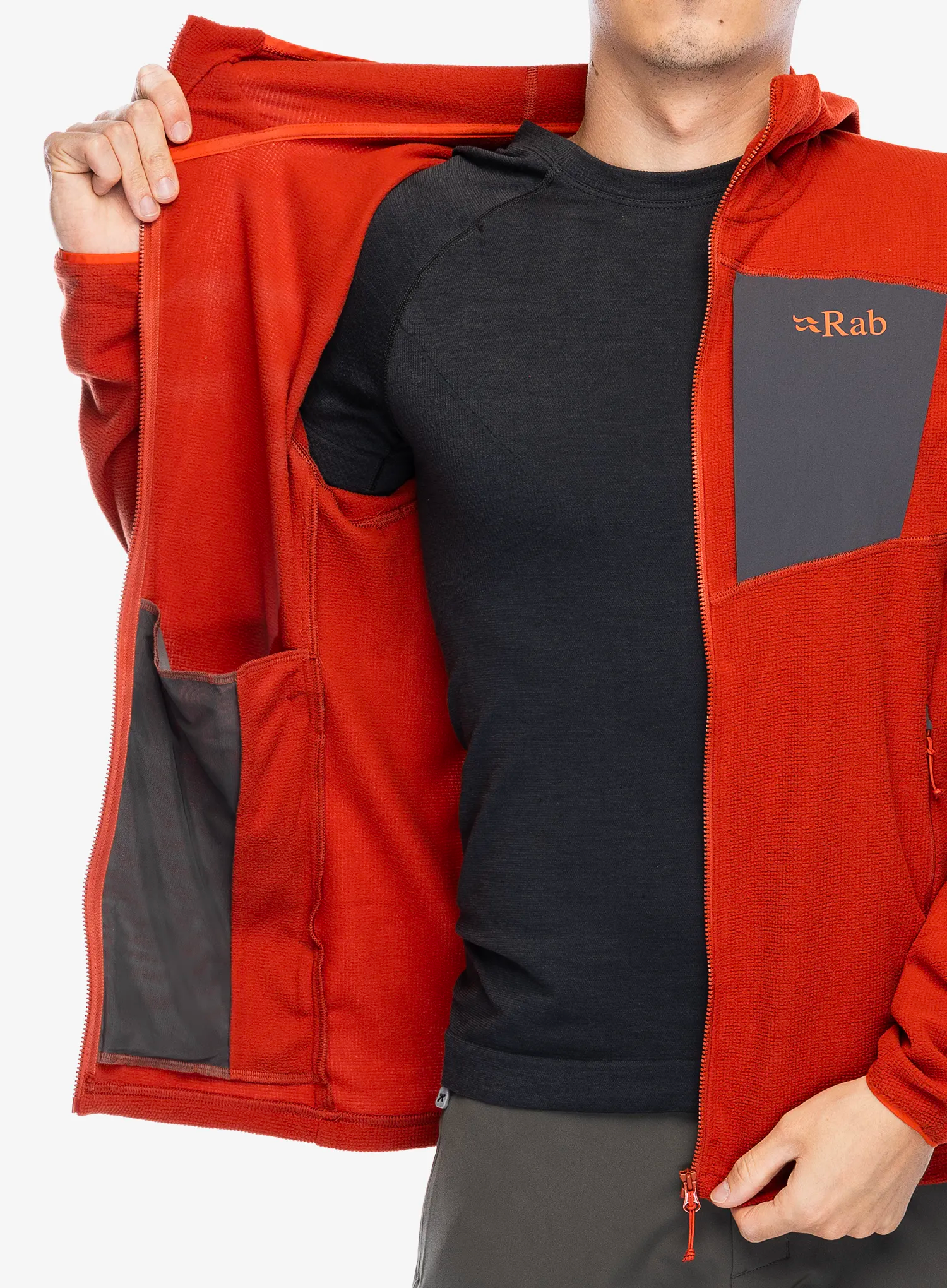 Jopica s kapuco Rab Tecton Hoody - red clay