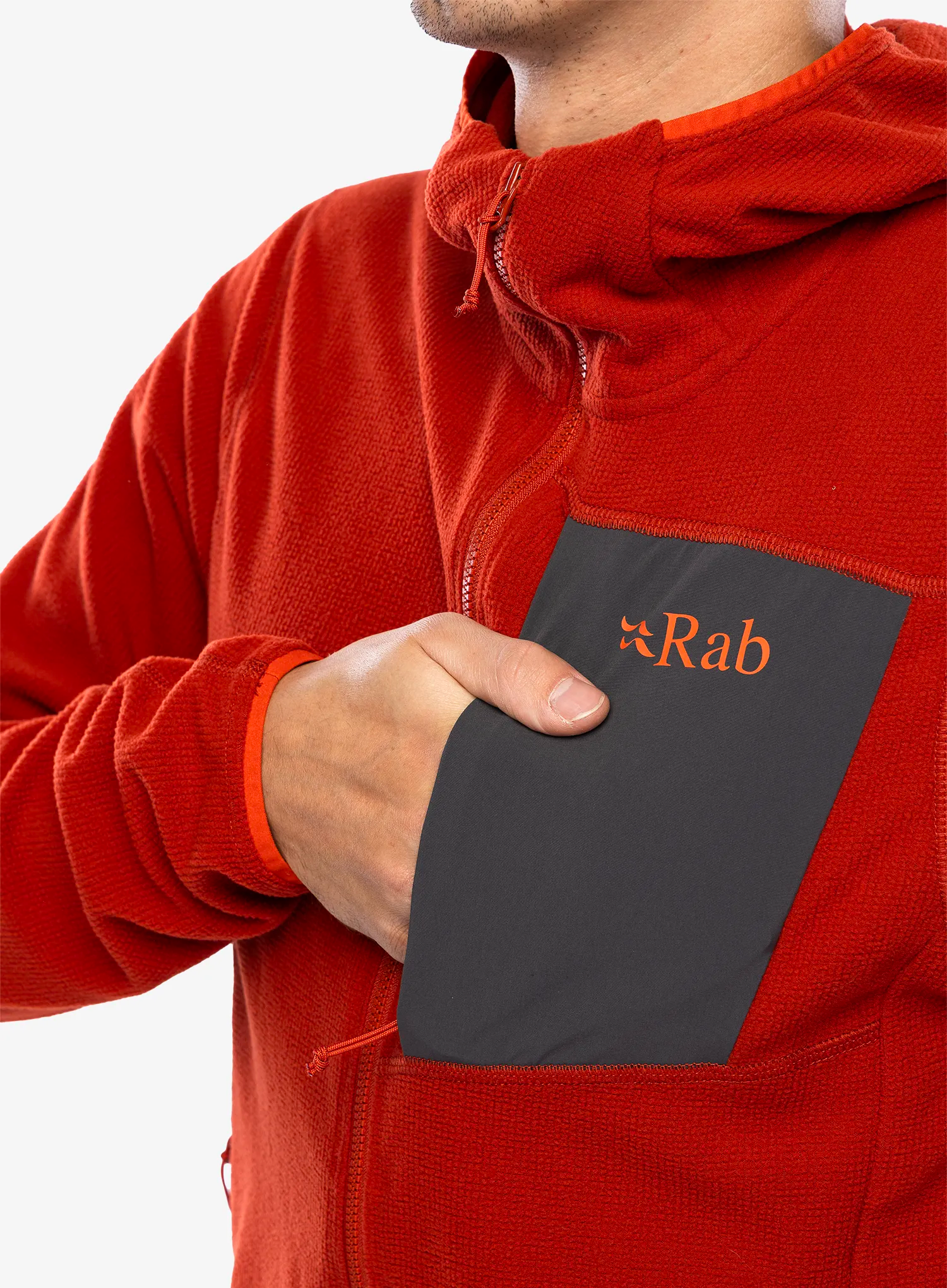 Jopica s kapuco Rab Tecton Hoody - red clay