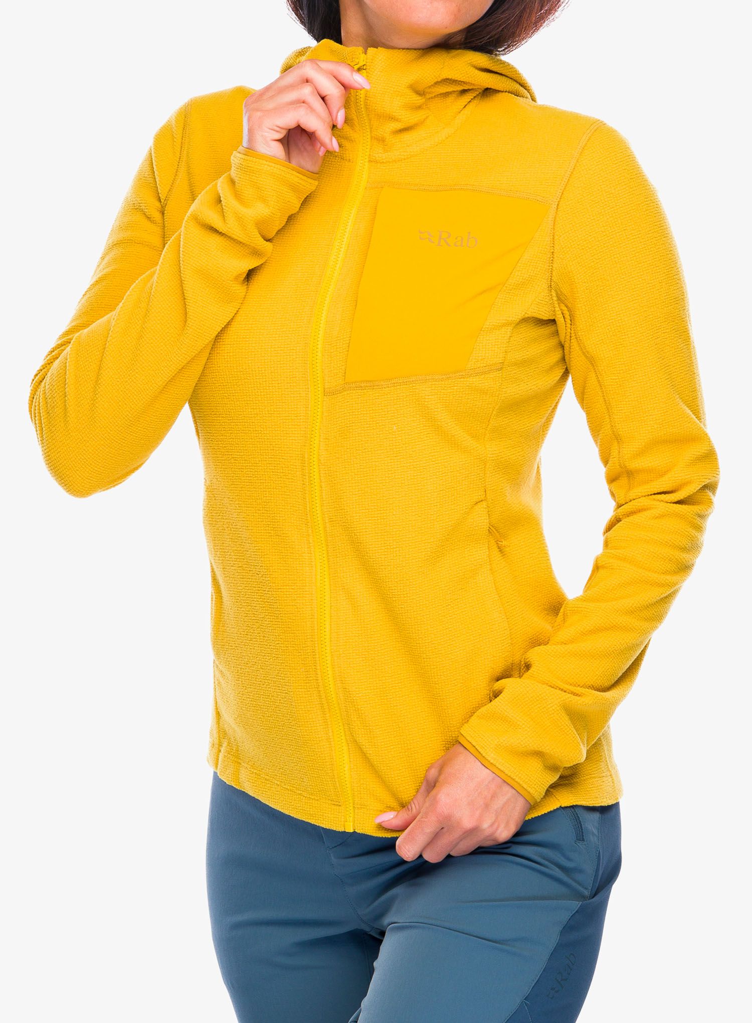 Ženska jopa s kapuco Rab Tecton Hoody - sahara