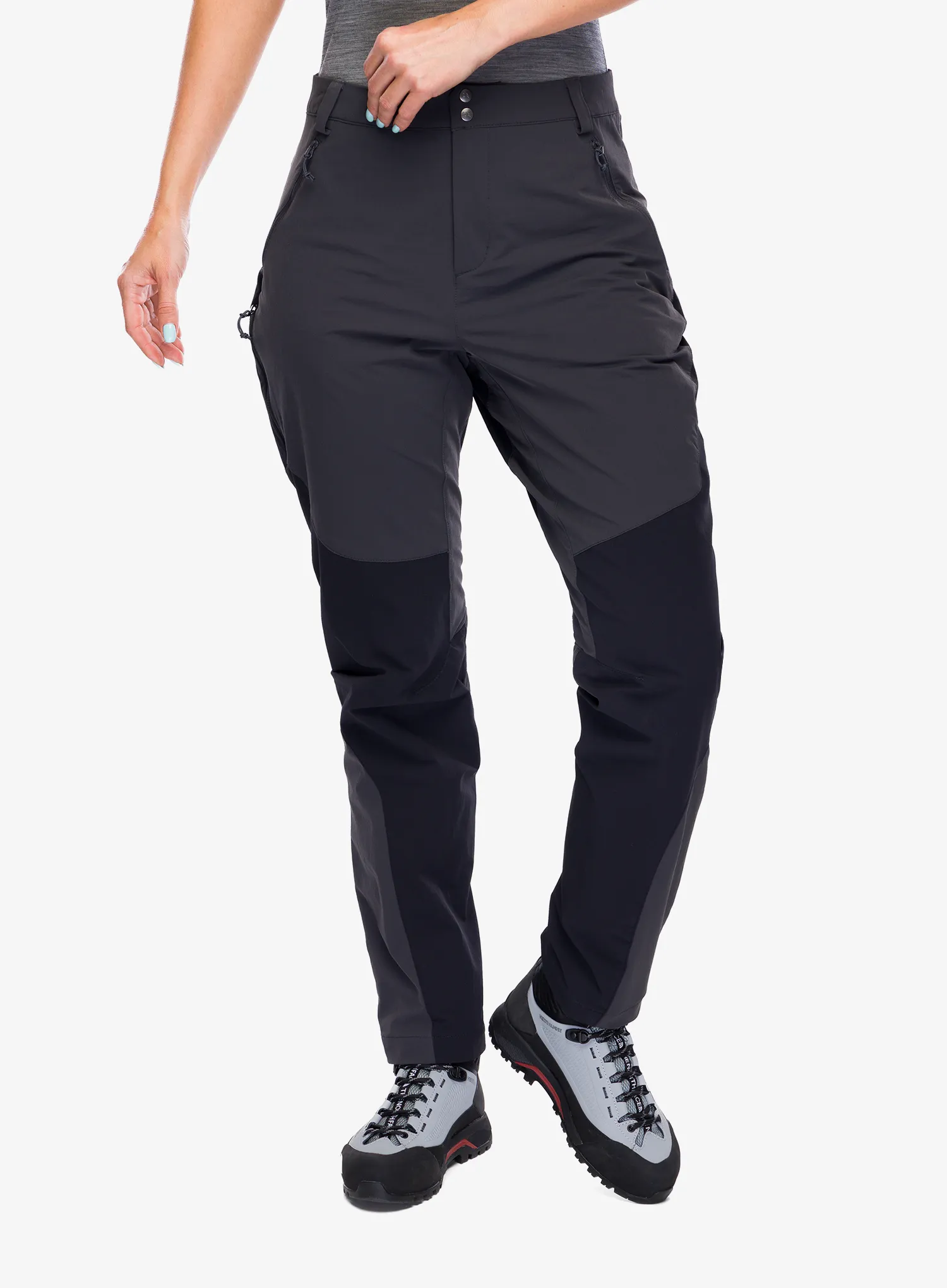 Ženske treking hlače Rab Torque Mountain Pants - anthracite/black