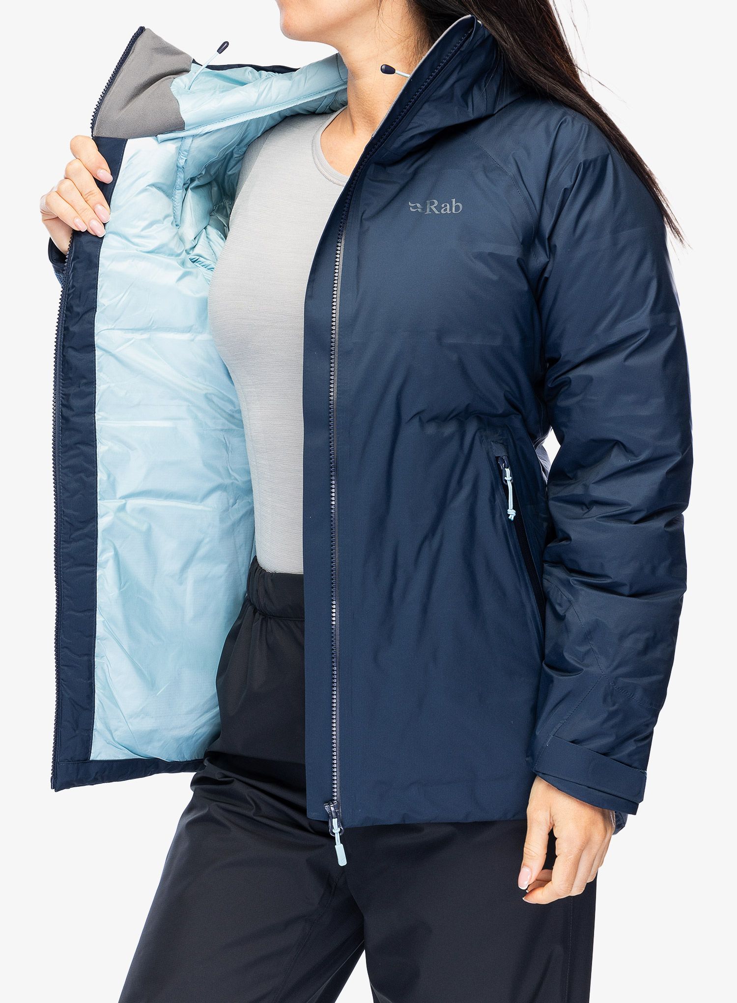 Ženska puhovka Rab Valiance Jacket - deep ink
