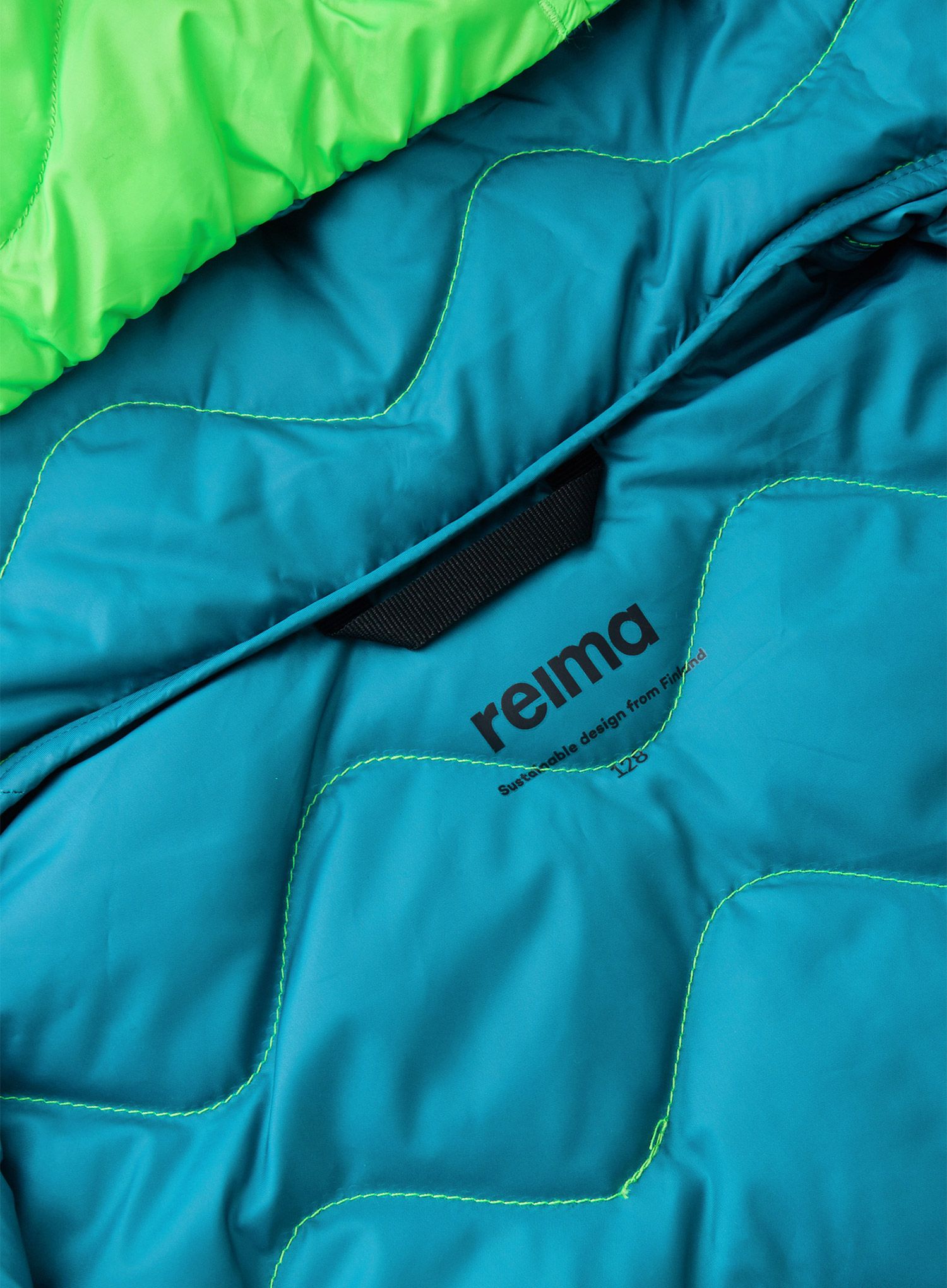 Otroška jakna Reima Fossila - neon green