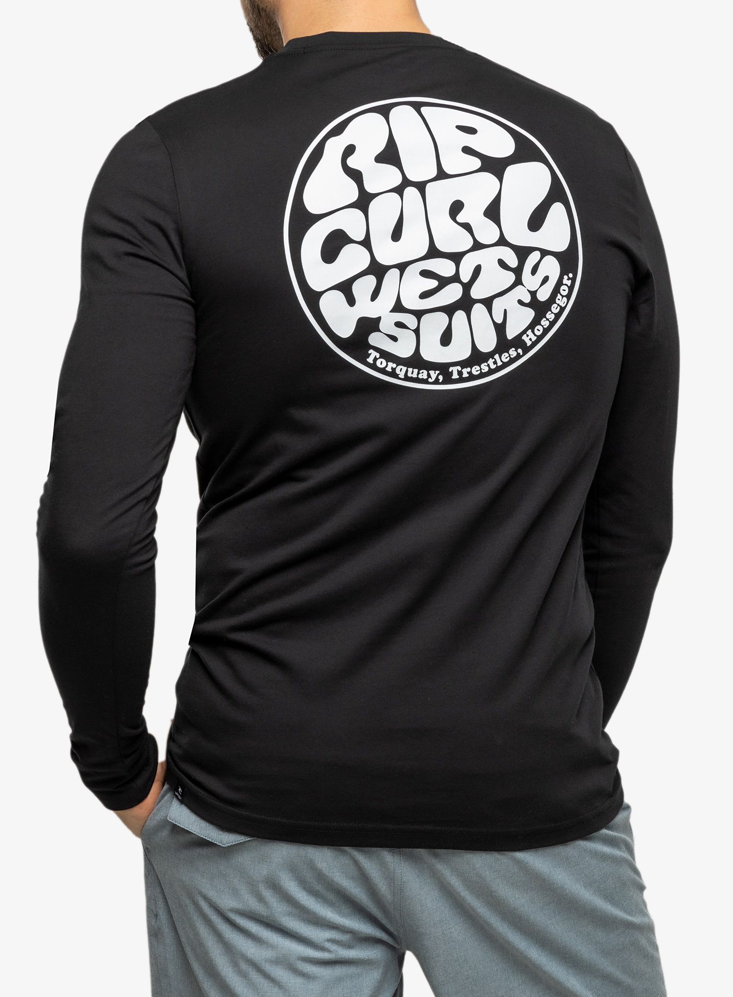 Puloverji brez kapuce Rip Curl Icons of Surf L/S - black