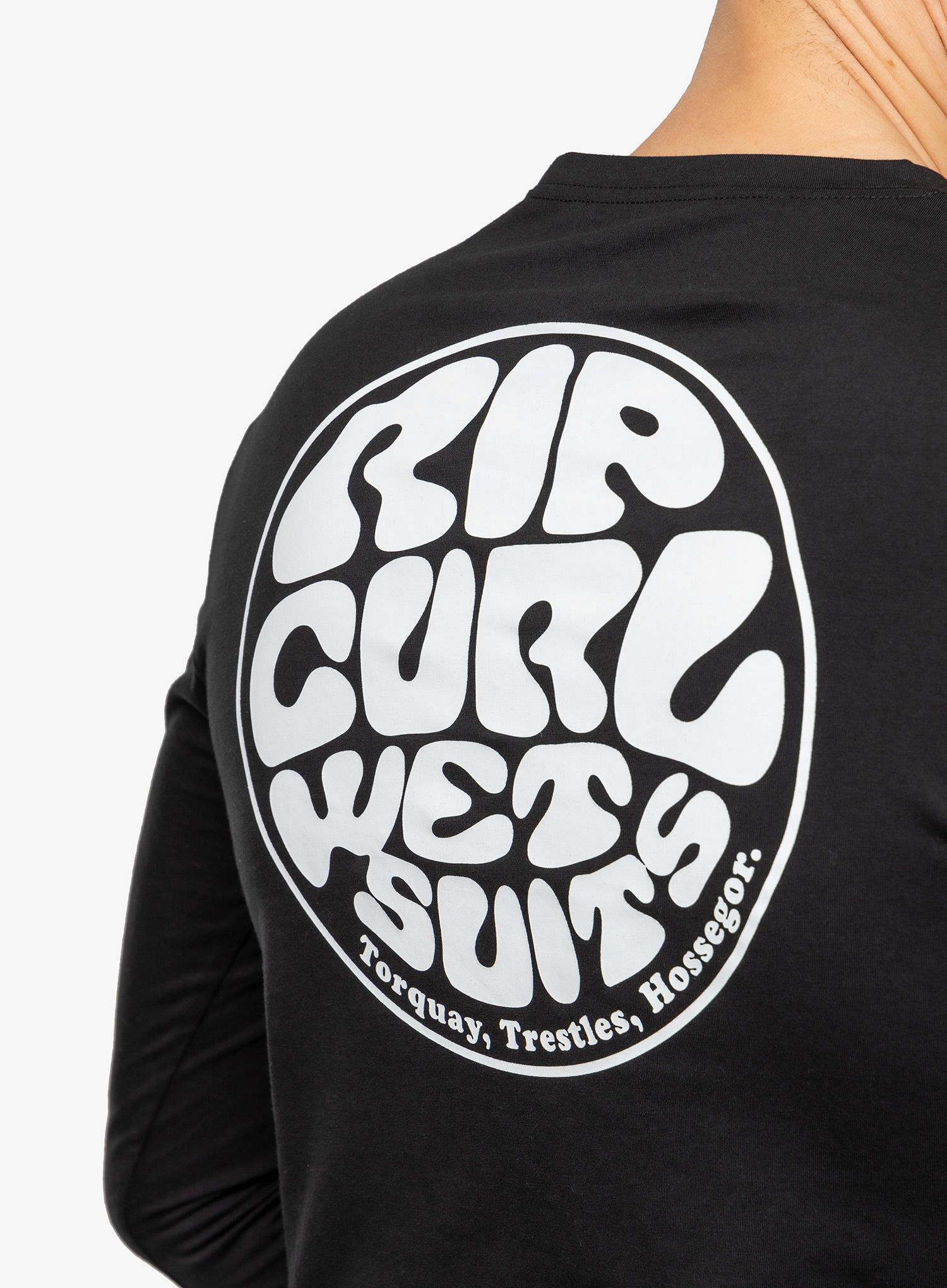 Puloverji brez kapuce Rip Curl Icons of Surf L/S - black