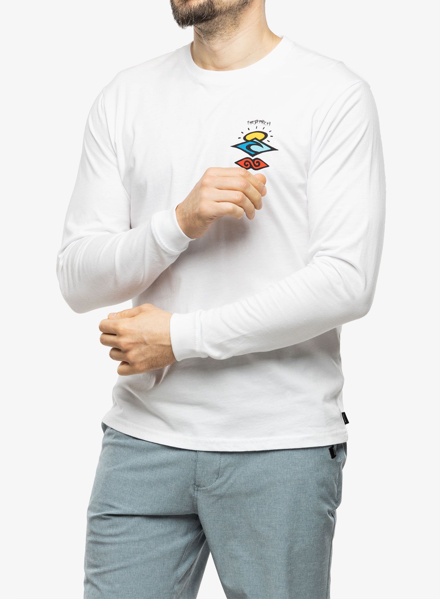 Majica z dolgimi rokavi Rip Curl Search Icon L/S Tee - white