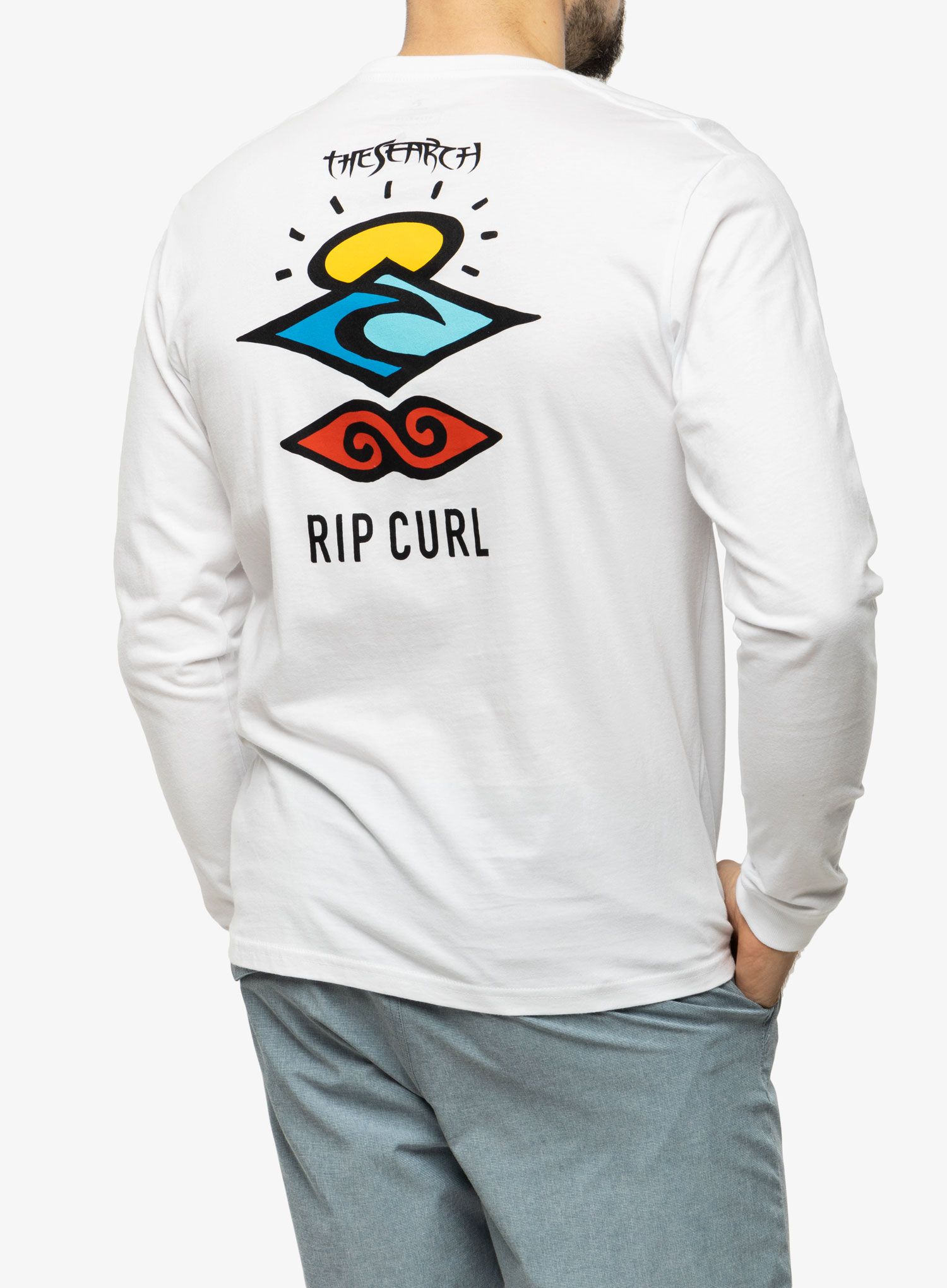 Majica z dolgimi rokavi Rip Curl Search Icon L/S Tee - white