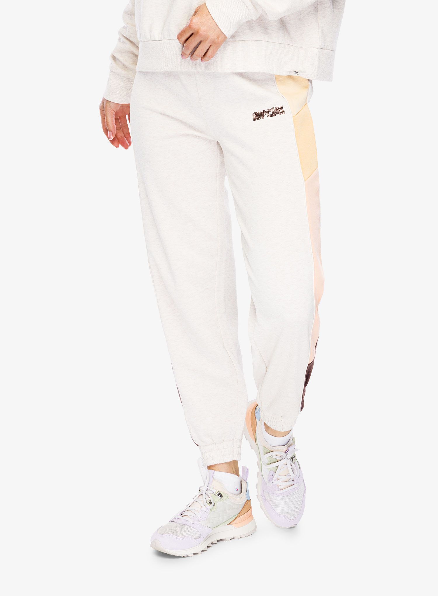 Ženske hlače Rip Curl Surf Revival Track Pant - oatmeal marle