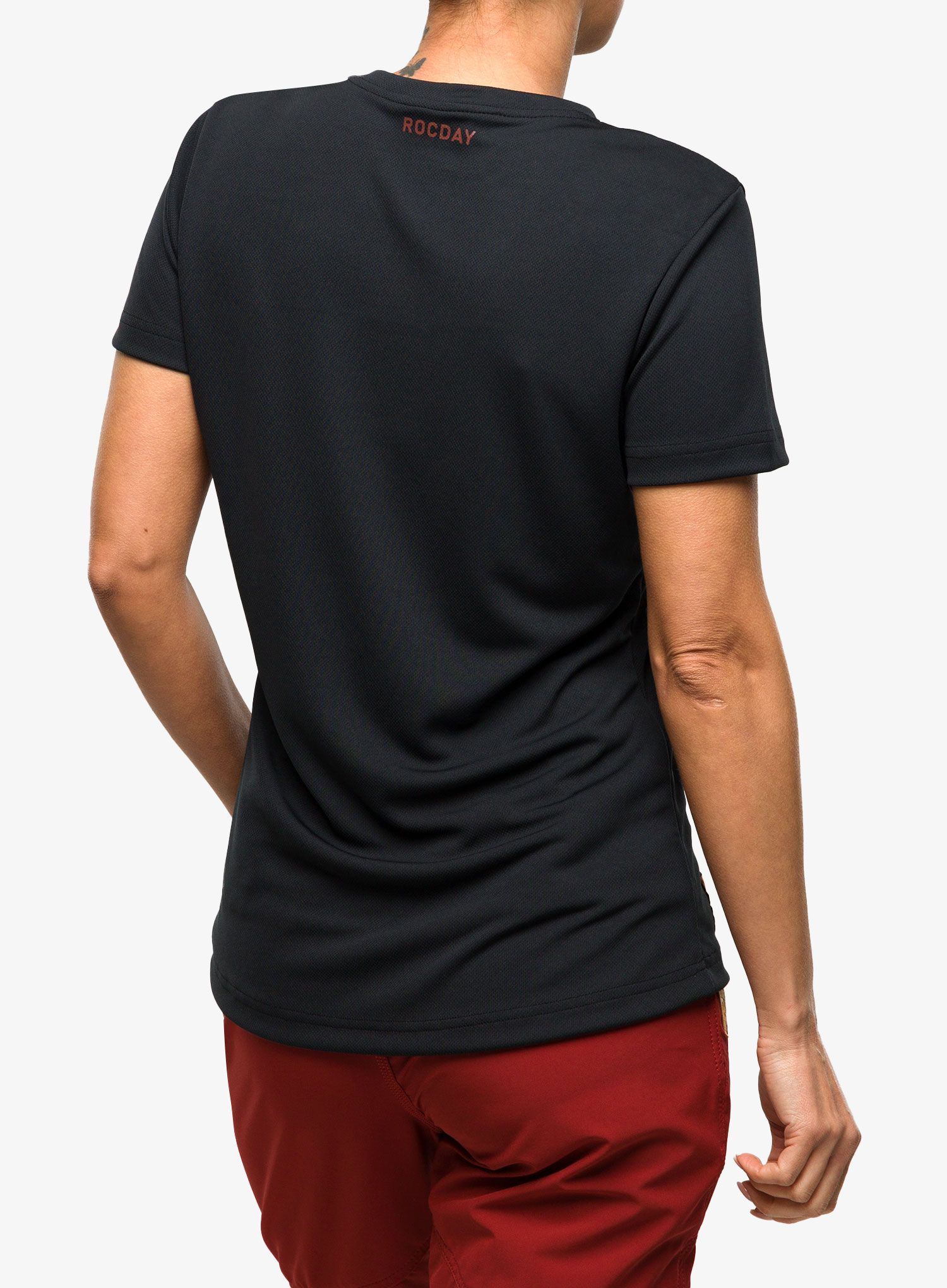 Ženska kolesarska majica Rocday Monty - black/red