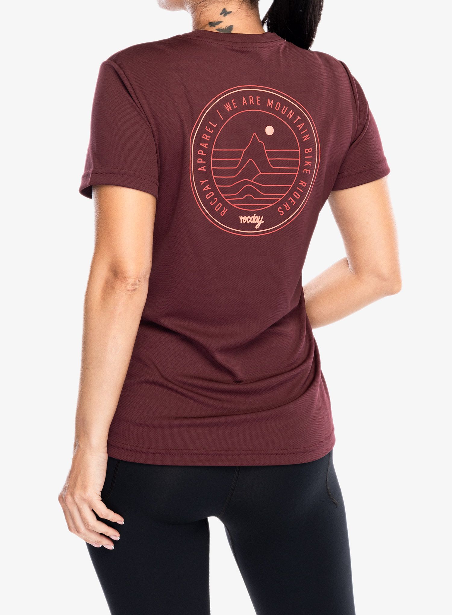 Ženska kolesarska majica Rocday Woody - burgundy