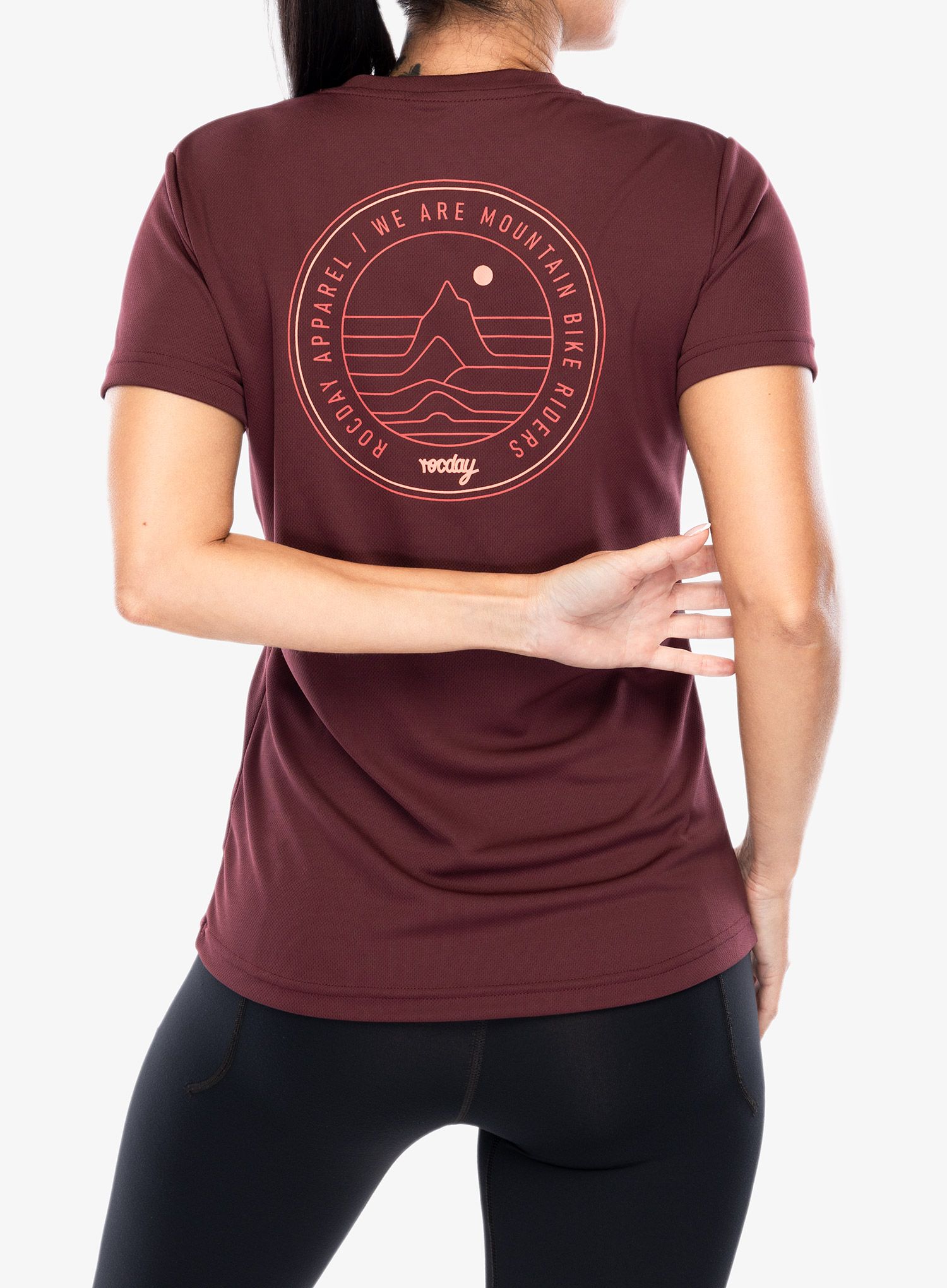Ženska kolesarska majica Rocday Woody - burgundy