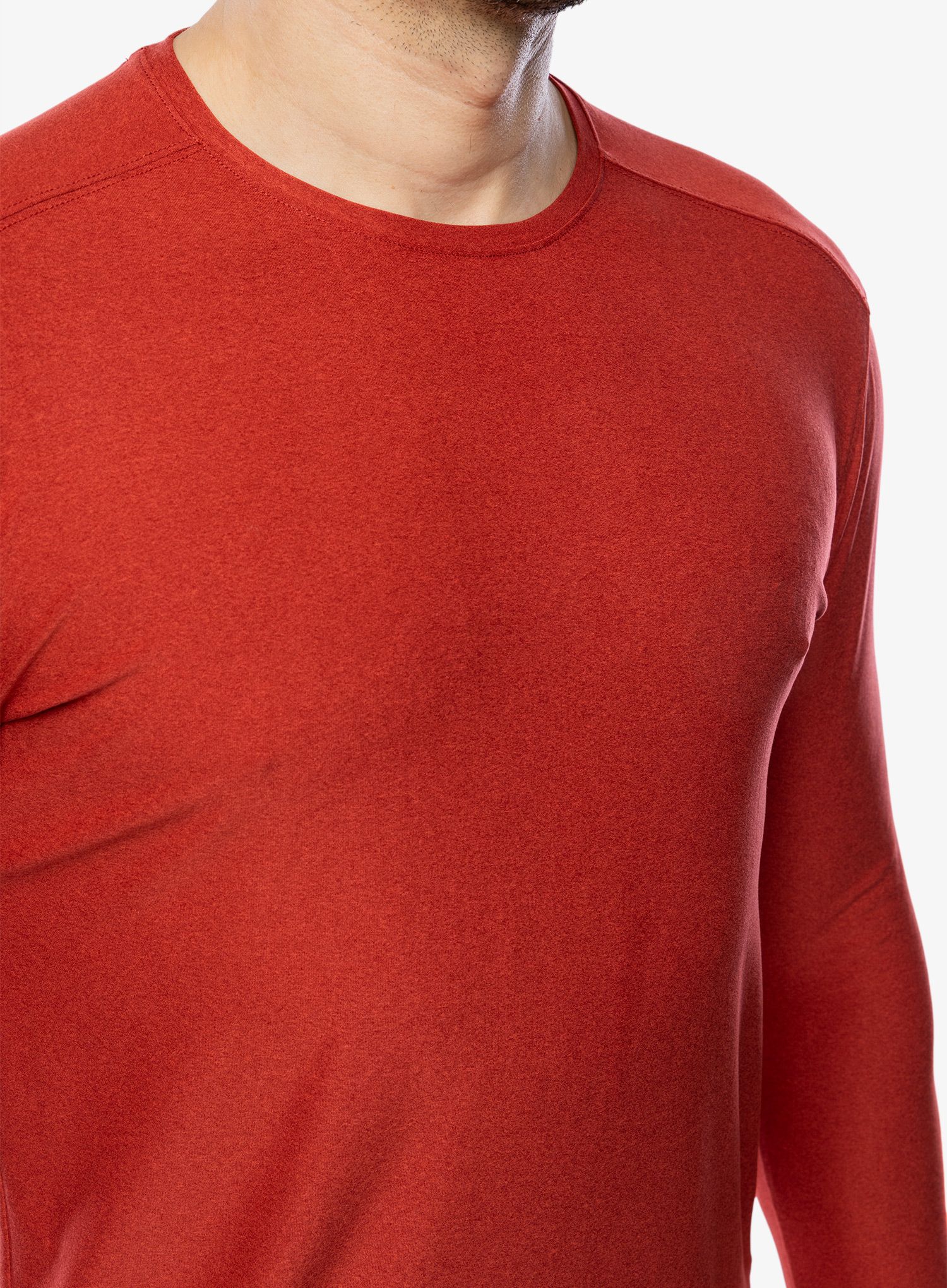 Majica z dolgimi rokavi Royal Robbins Amp Lite Crew L/S - brick red htr