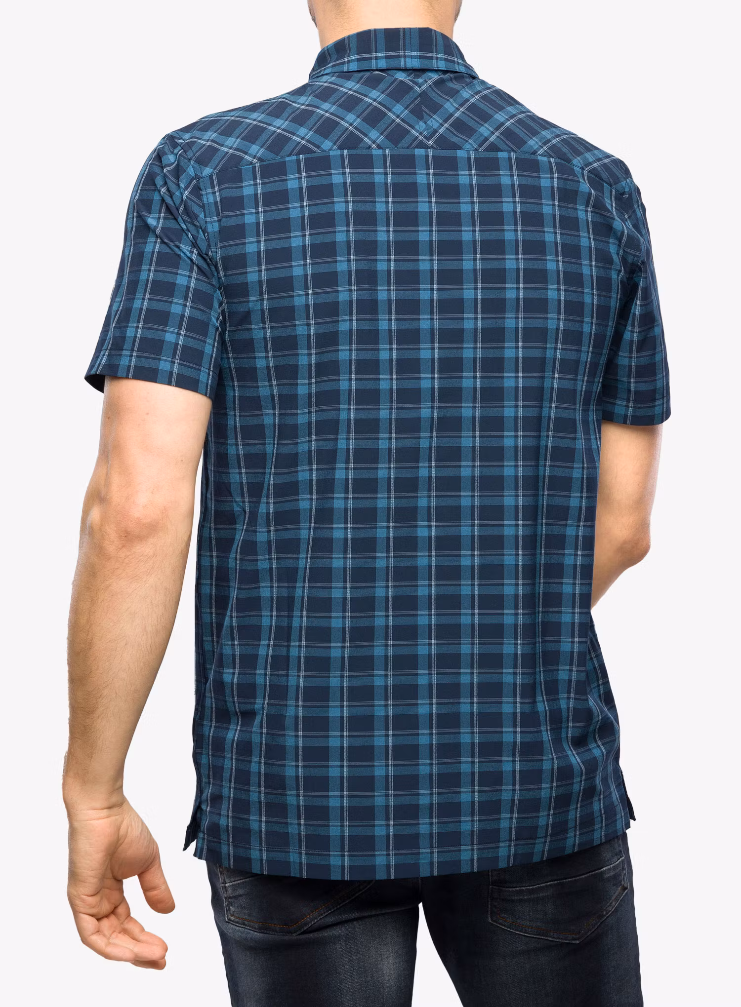 Srajca Royal Robbins Amp Lite Plaid SS - dp blue cloverdale pld
