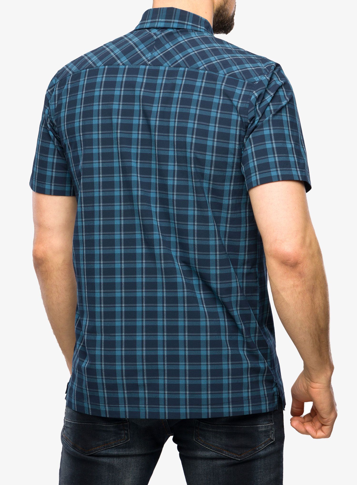 Srajca Royal Robbins Amp Lite Plaid SS - dp blue cloverdale pld