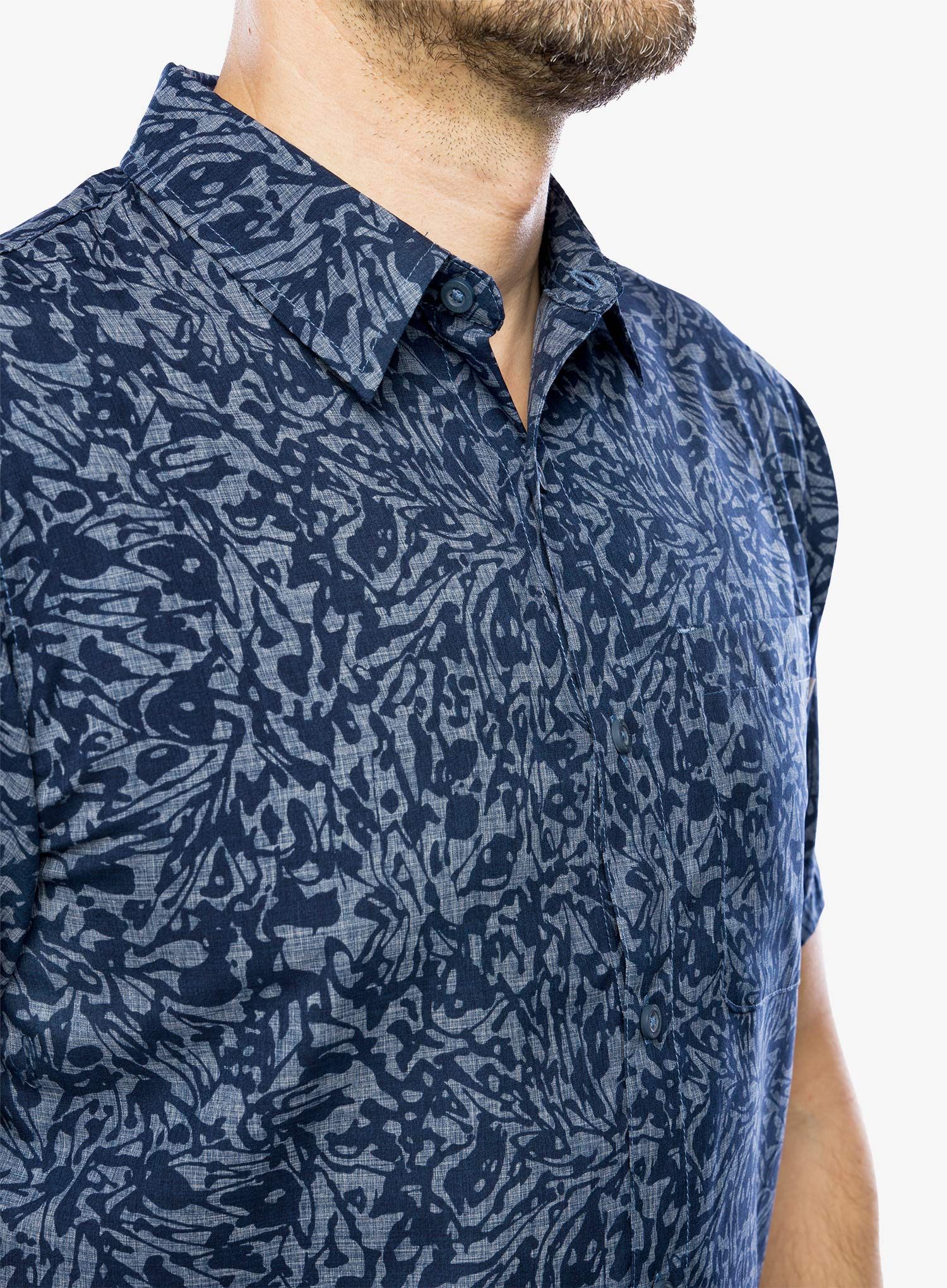 Srajca Royal Robbins Amp Lite Printed S/S - deep blue fortuna pt