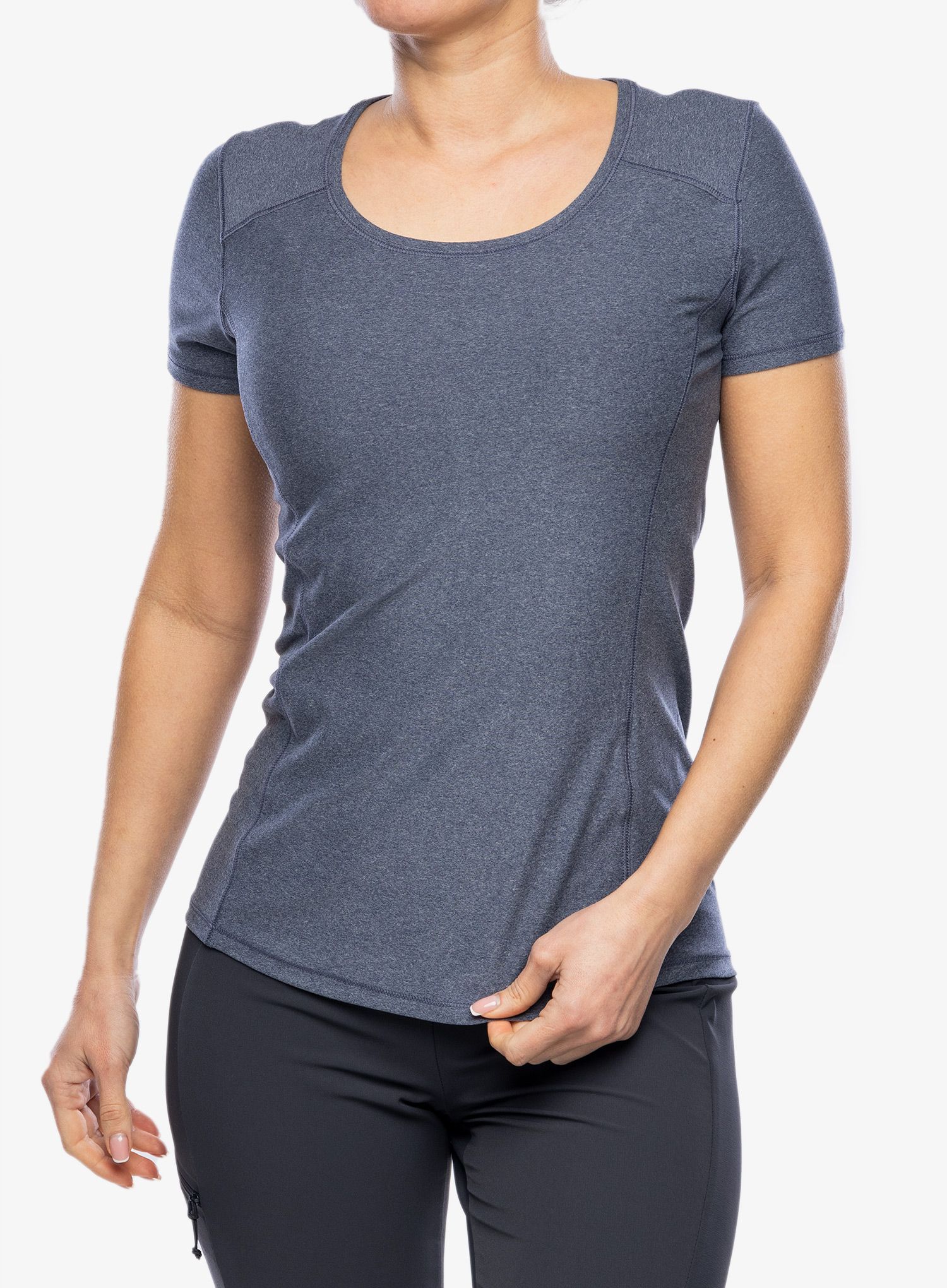 Ženska športna majica Royal Robbins Amp Lite SS - navy htr