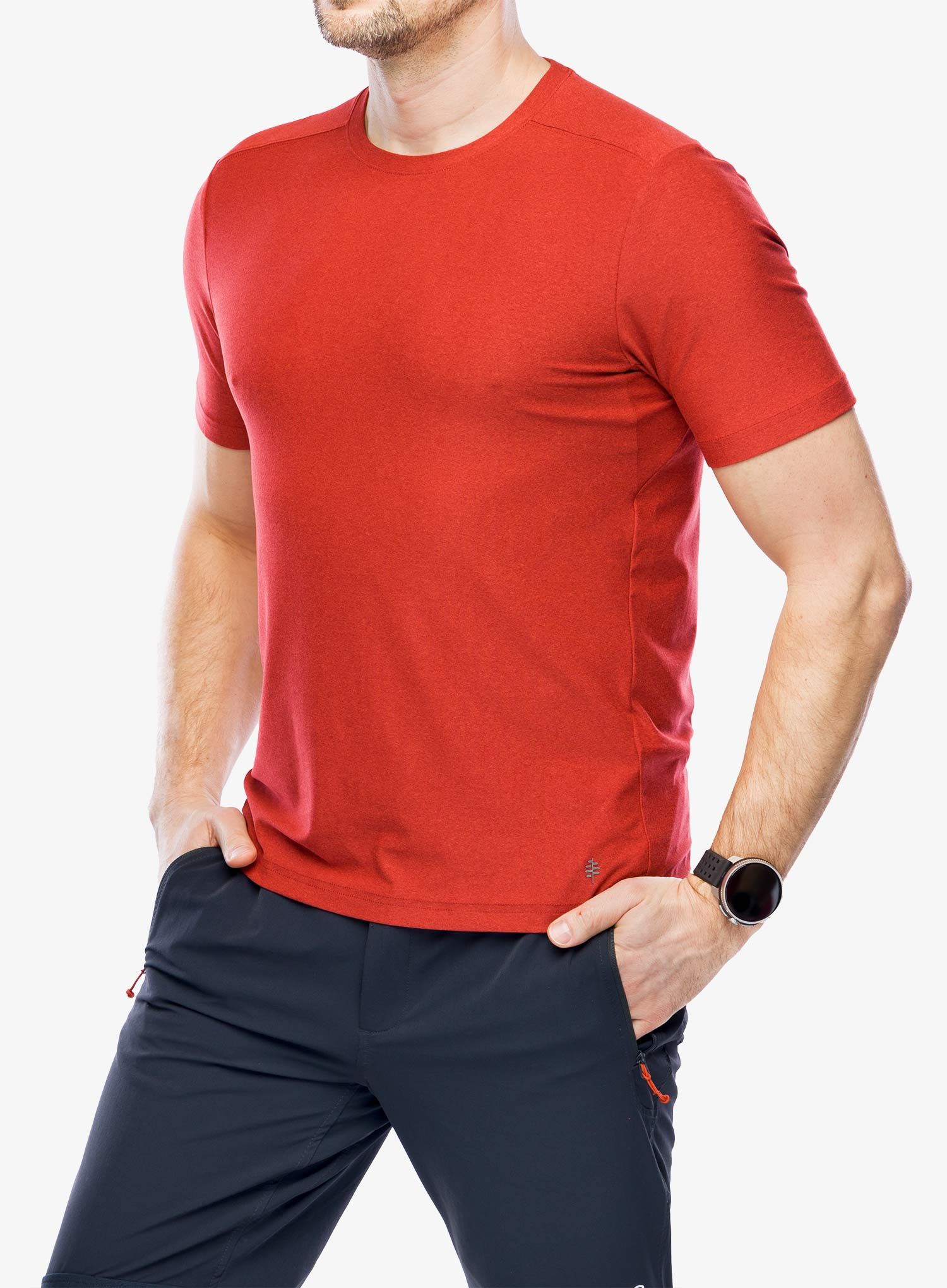 Športna majica Royal Robbins Amp Lite Tee - brick red htr