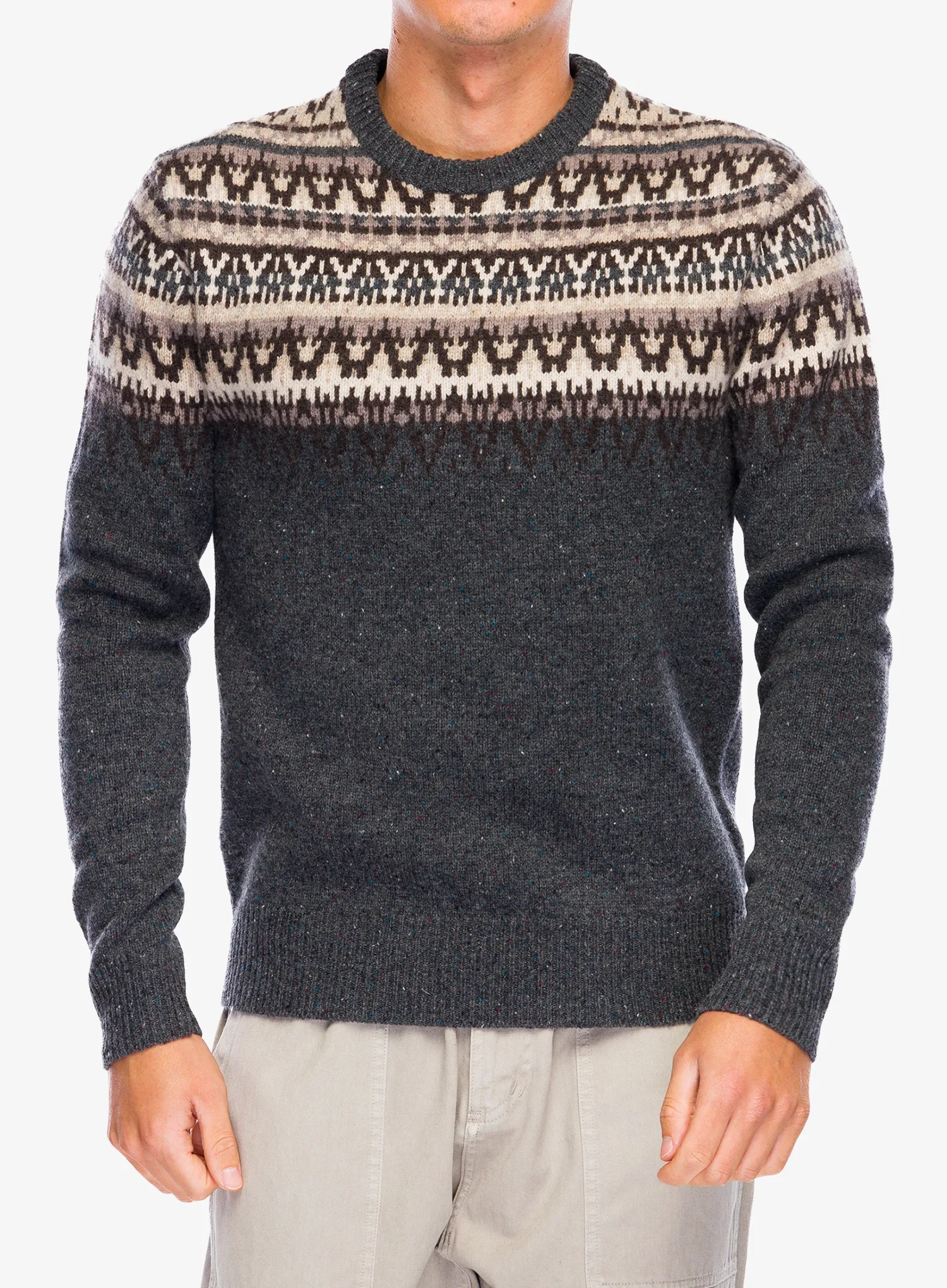 Volnen pulover Royal Robbins Arch Rock Crew LS - asphalt mammoth pt
