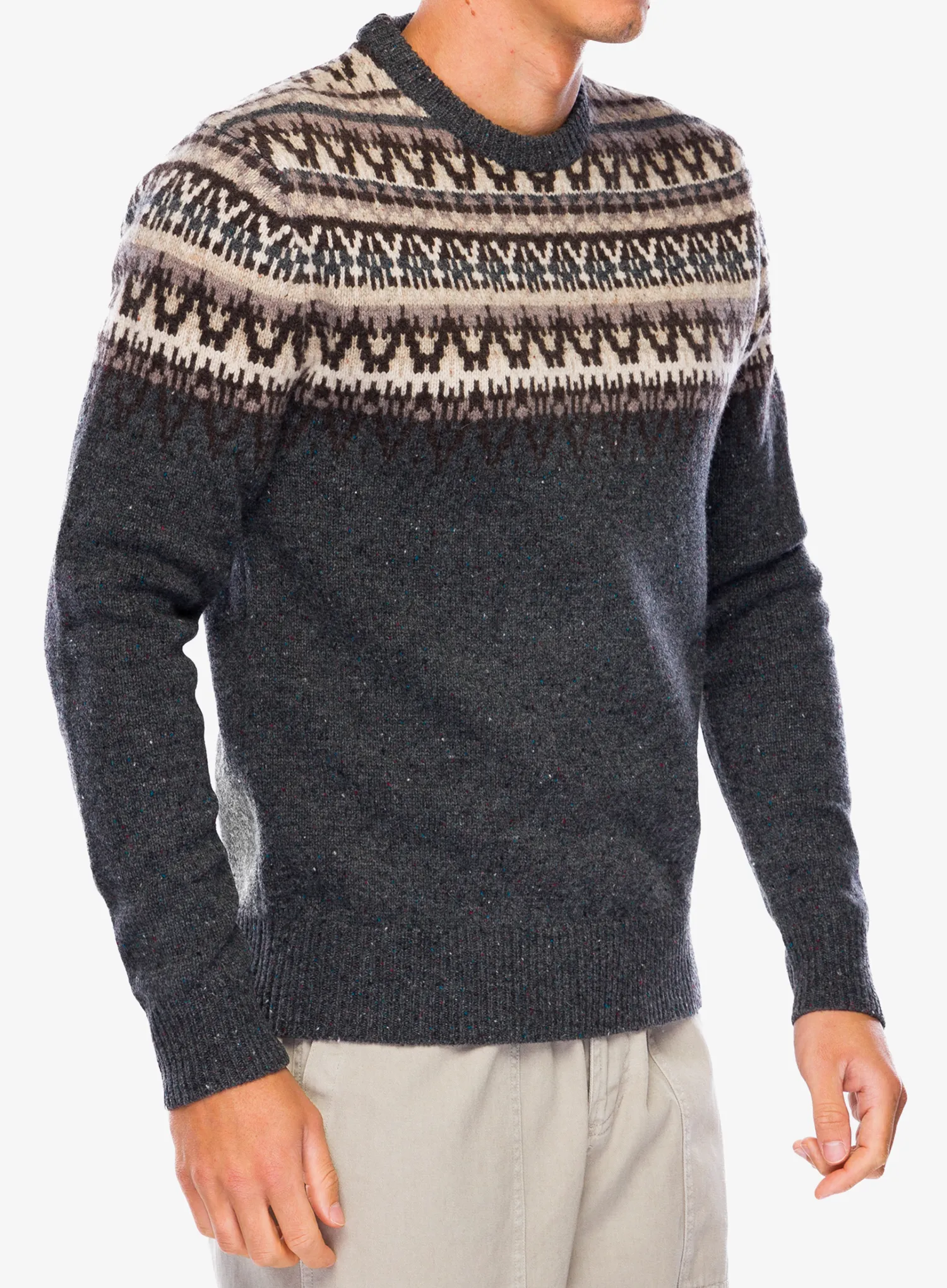 Volnen pulover Royal Robbins Arch Rock Crew LS - asphalt mammoth pt